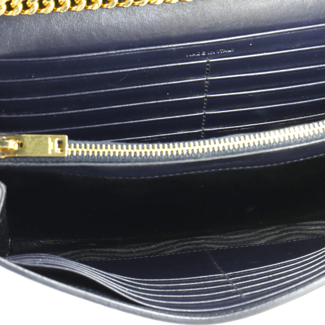Classic Monogram Wallet on Chain Crocodile Embossed Leather - Deep Luxury