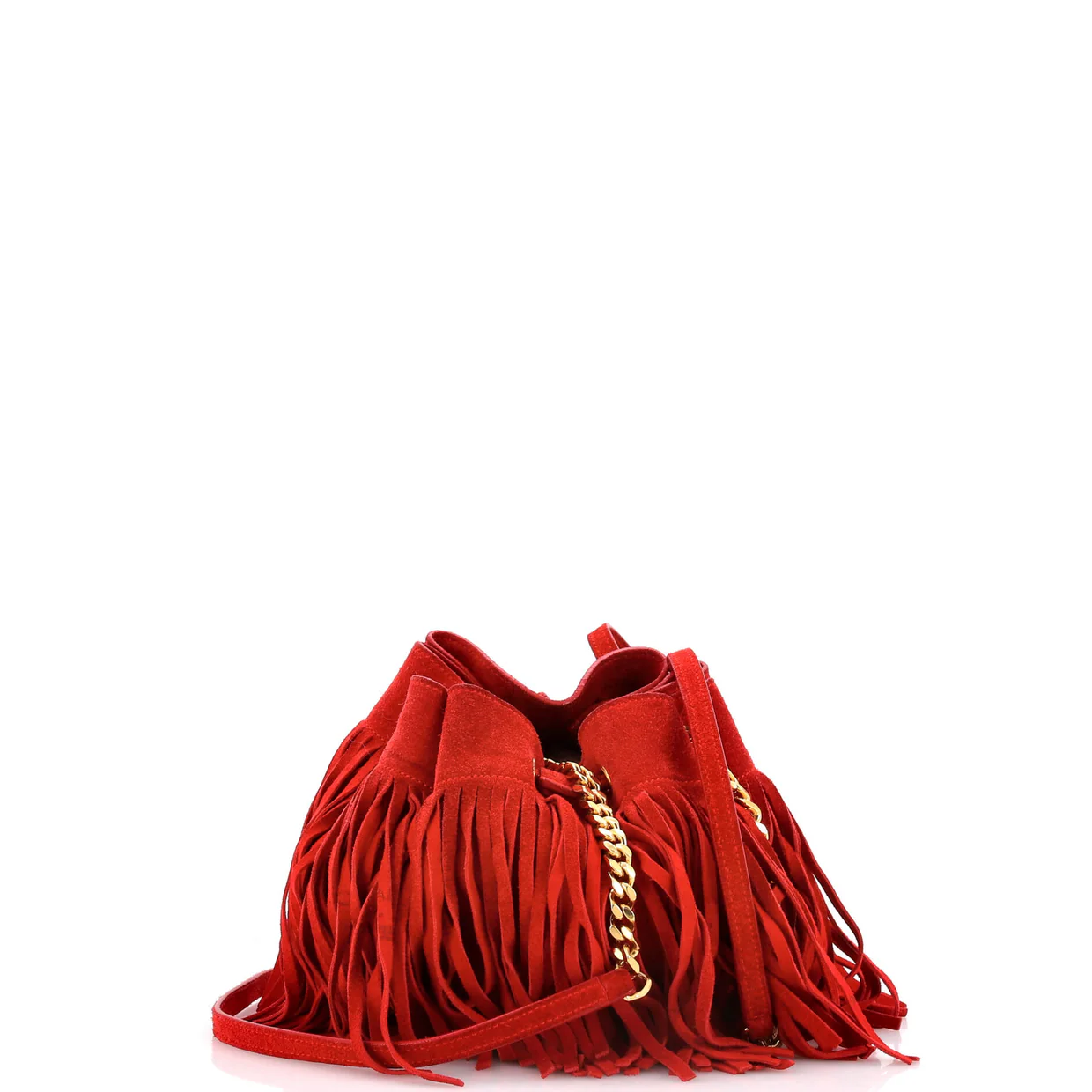 Fringe Monogram Bourse Bucket Bag Leather Mini - Deep Luxury