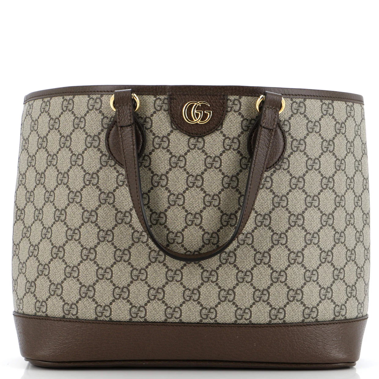 Ophidia Top Handle Shopping Tote GG Coated Canvas and Leather Small - Deep Luxury