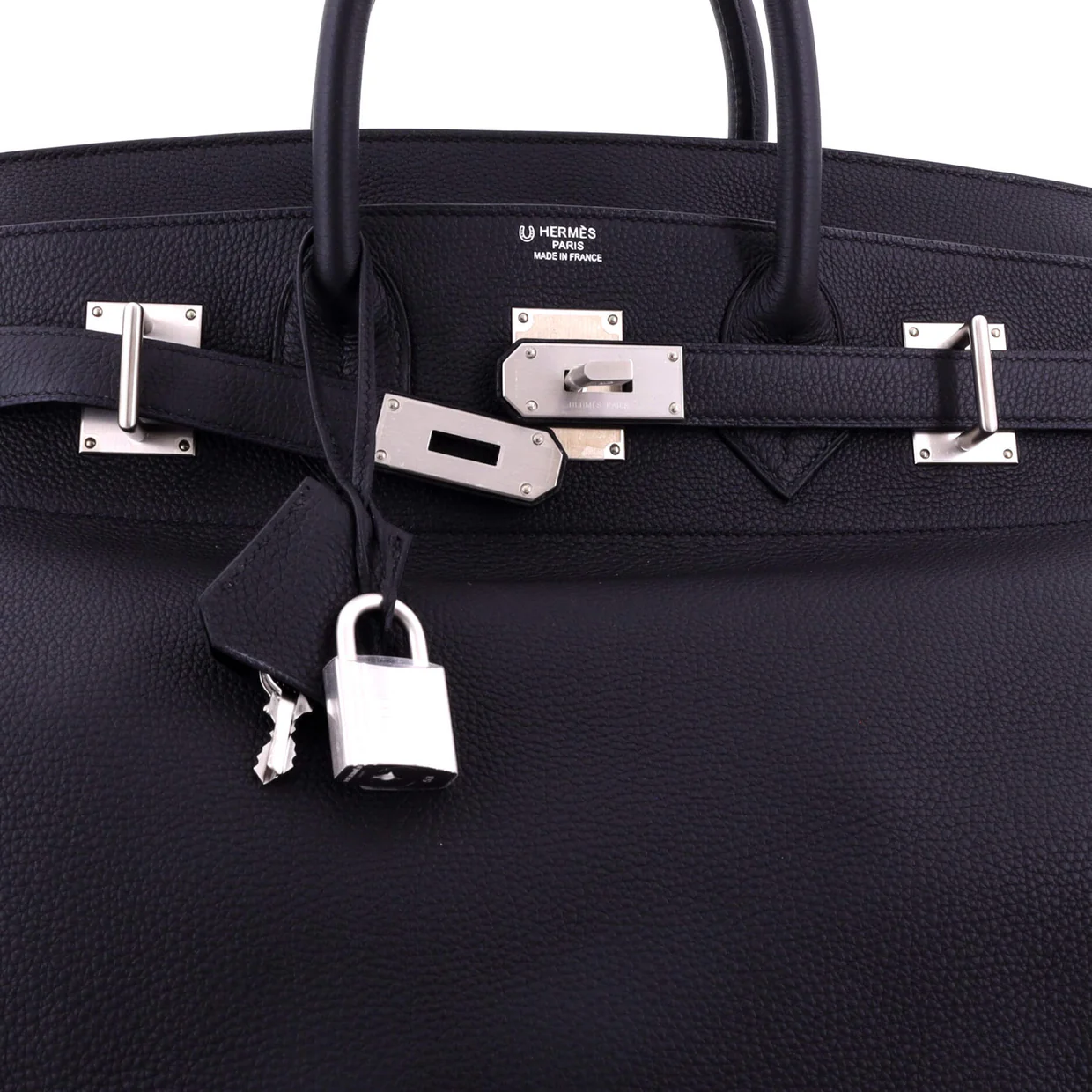 HAC Birkin Bag Noir Togo with Brushed Palladium Hardware 40 - Deep Luxury