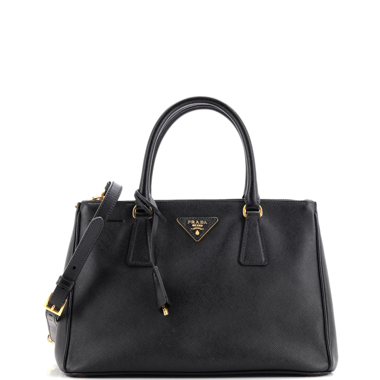 Double Zip Lux Tote Saffiano Leather Small - Deep Luxury
