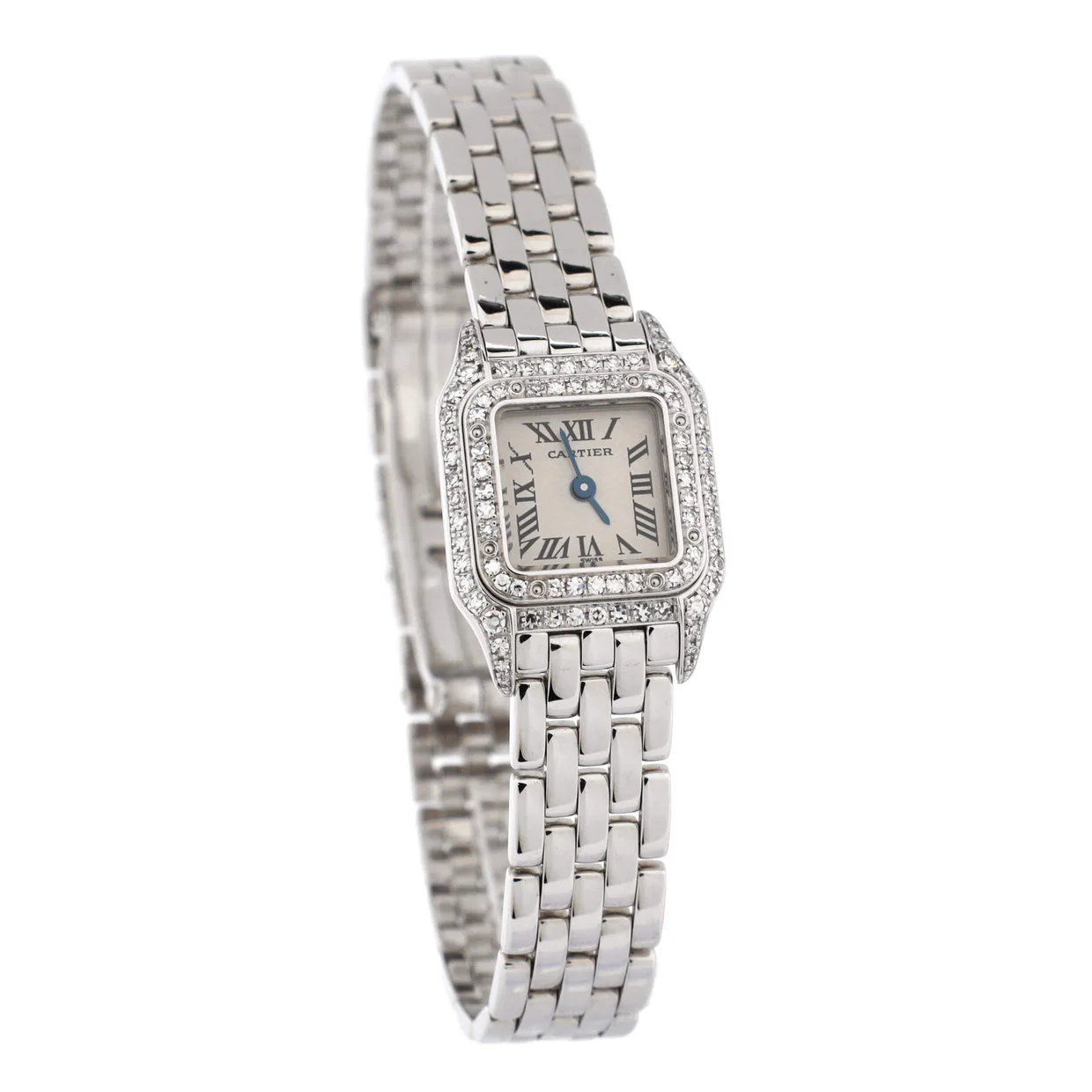 Panthere de Cartier Quartz Watch White Gold with Diamond Bezel and Lugs 17 - Deep Luxury