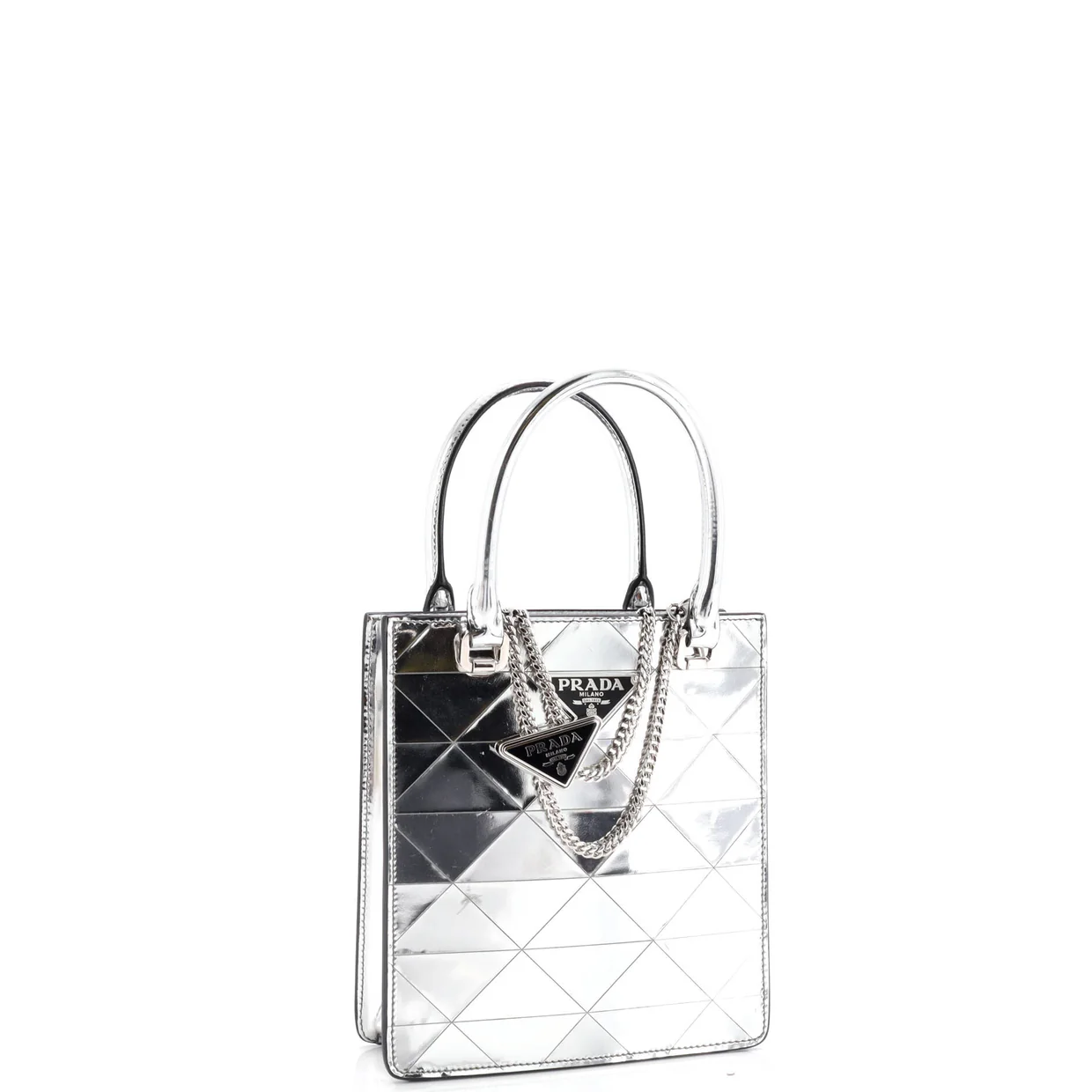 Triangle Tote Spazzolato Leather Mini - Deep Luxury