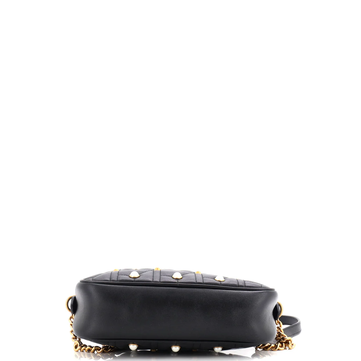 Pearly GG Marmont Shoulder Bag Embellished Matelasse Leather Small - Deep Luxury