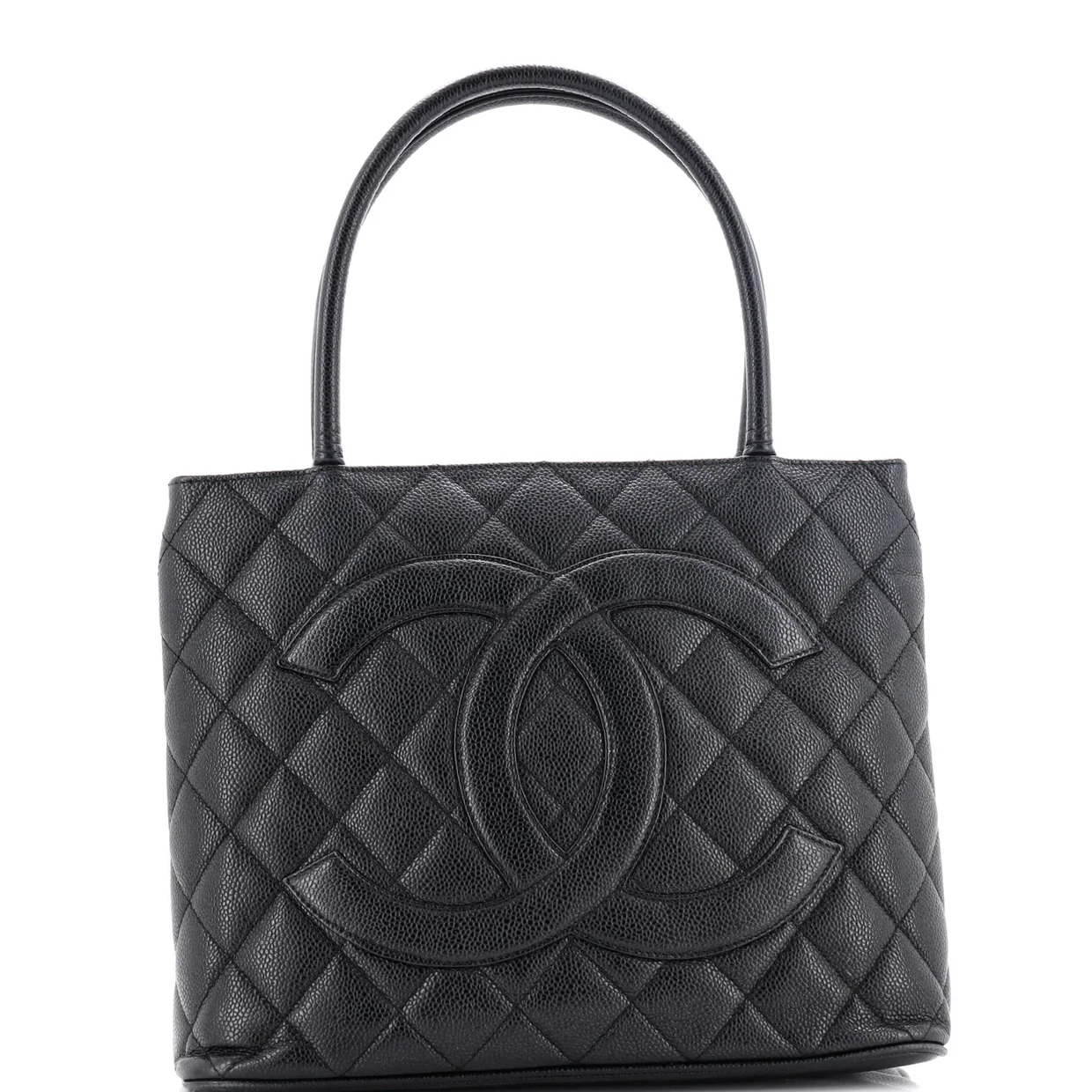 Medallion Tote Quilted Caviar - Deep Luxury
