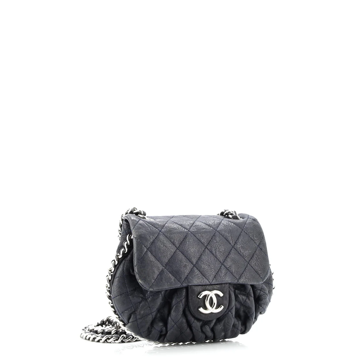 Chain Around Flap Bag Quilted Leather Small - Deep Luxury