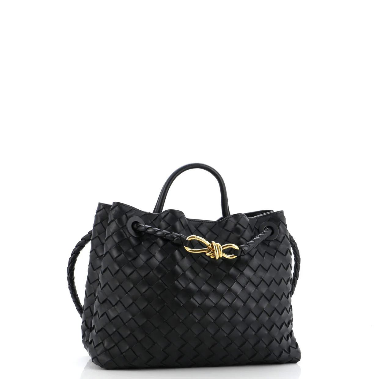 Andiamo Top Handle Bag Intrecciato Nappa Small - Deep Luxury