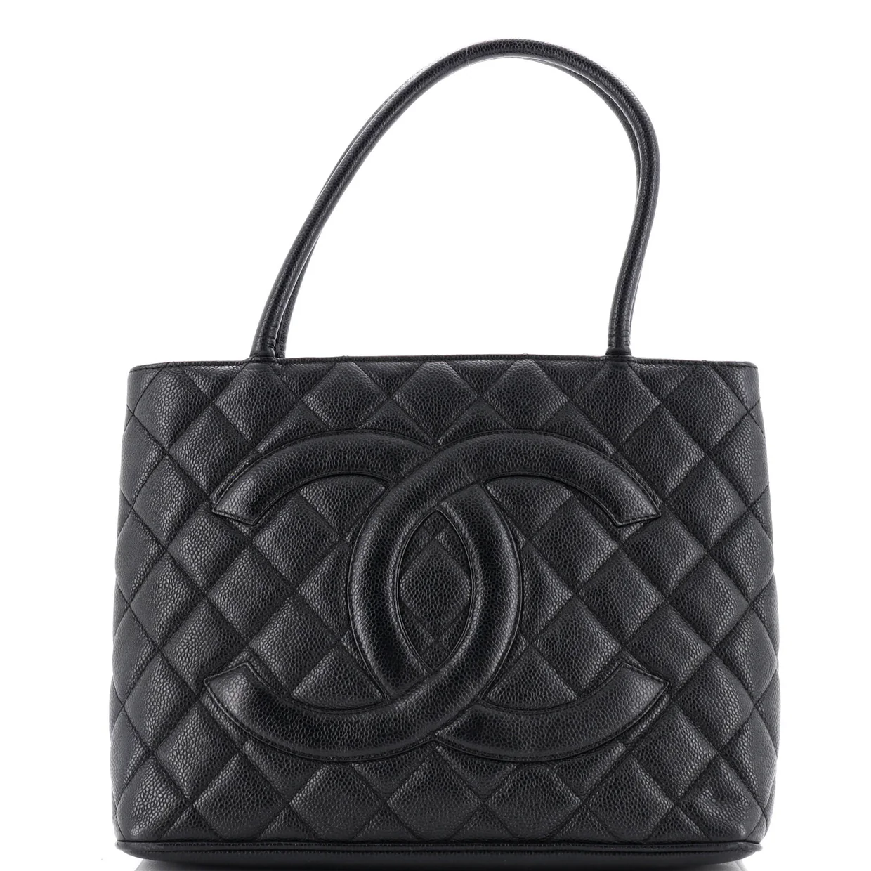 Medallion Tote Quilted Caviar - Deep Luxury