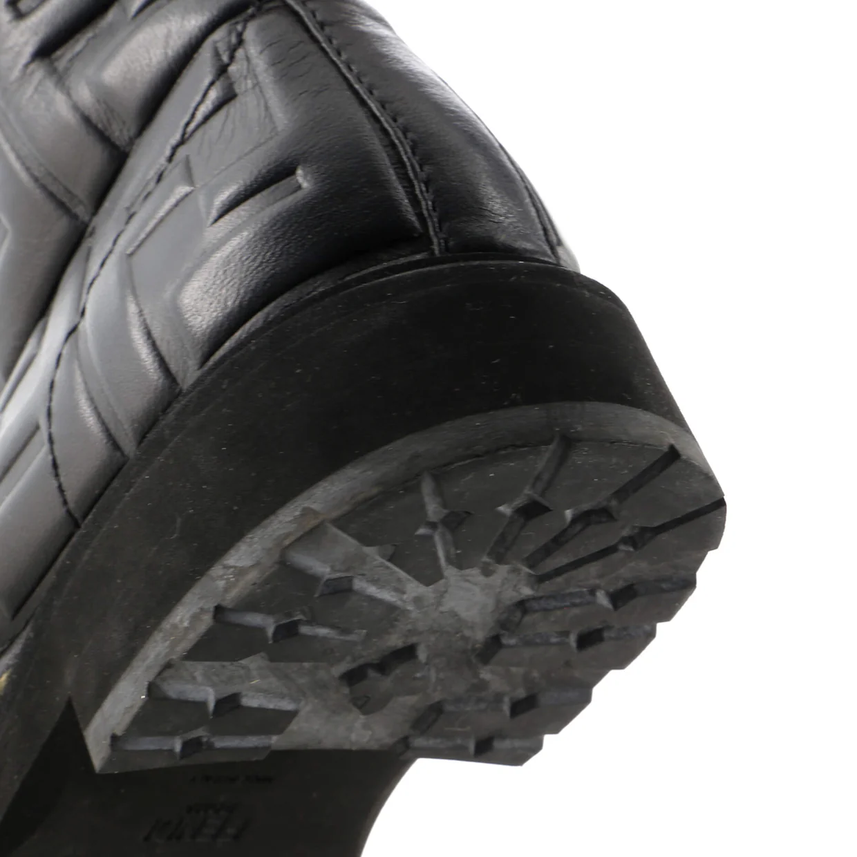 Women's Combat Boots Zucca Embossed Leather - Deep Luxury