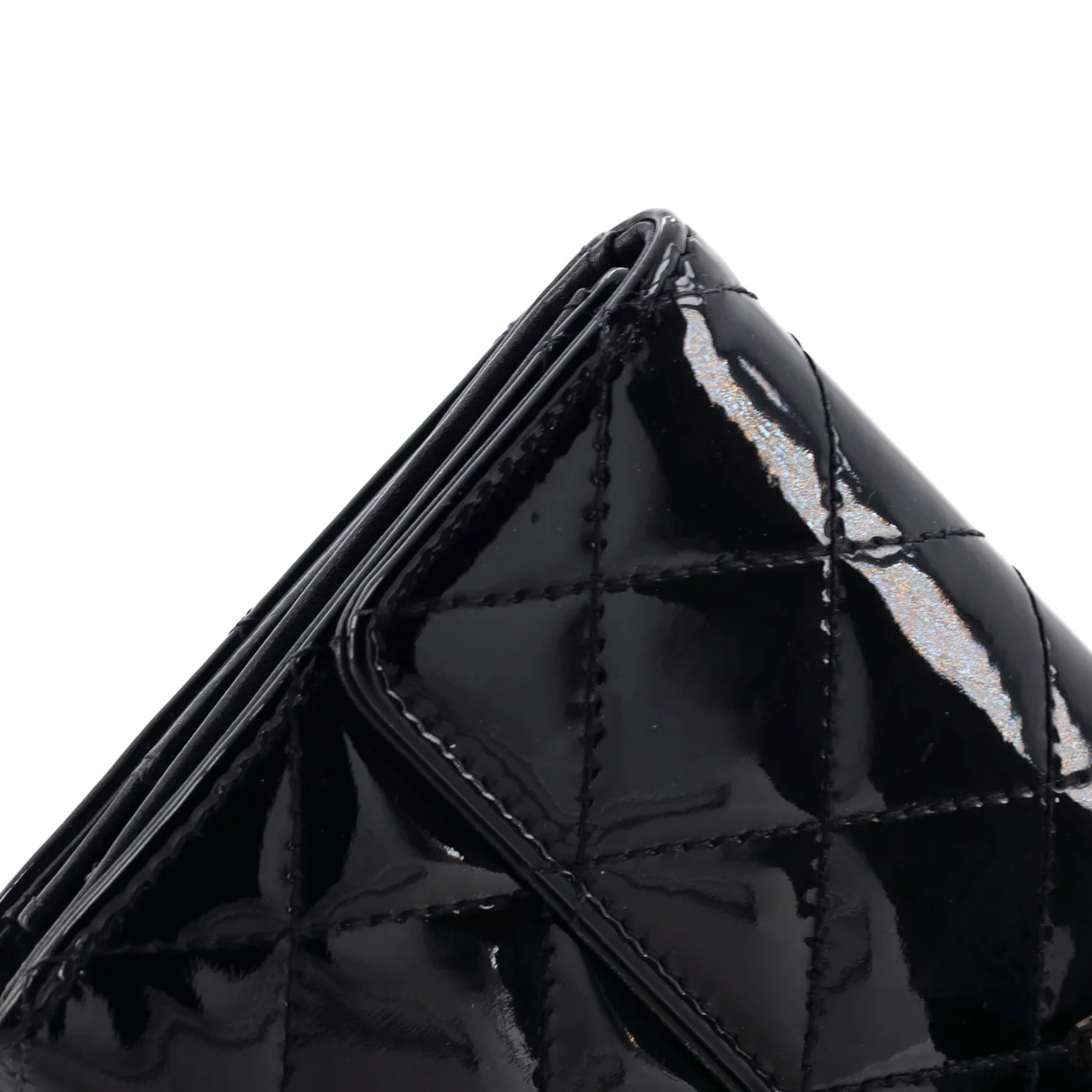 CC Brilliant Flap Wallet Quilted Patent Long - Deep Luxury