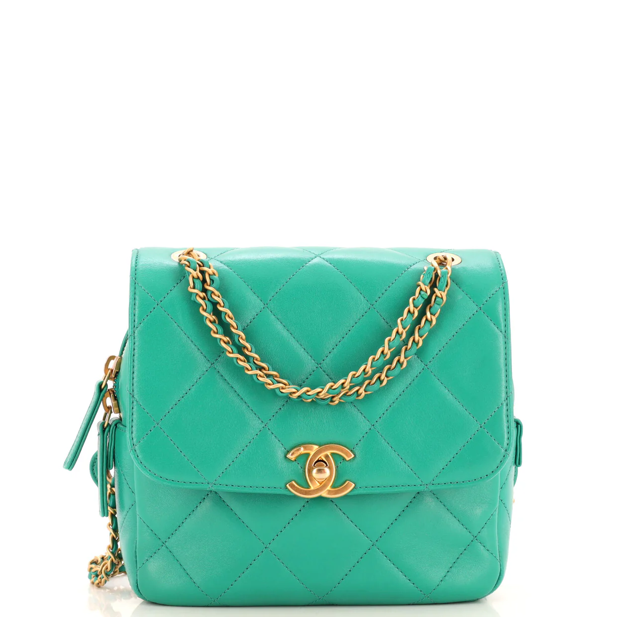 Chain Melody Flap Backpack Quilted Lambskin Small - Deep Luxury