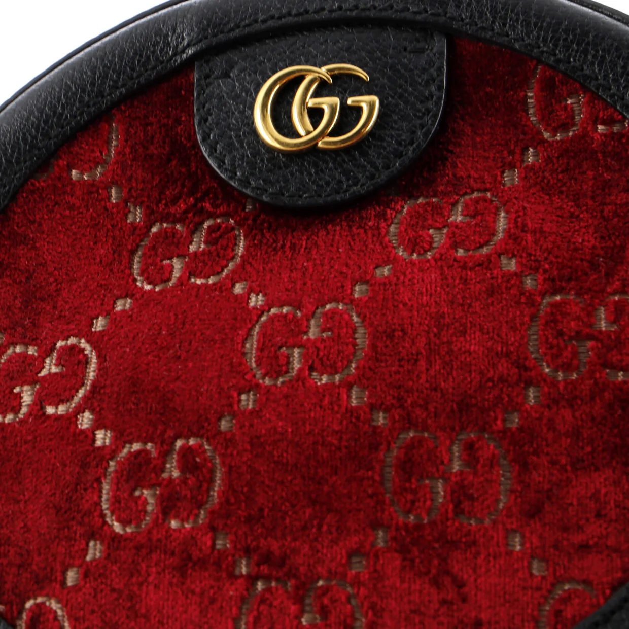 Ophidia Round Shoulder Bag GG Velvet Mini - Deep Luxury