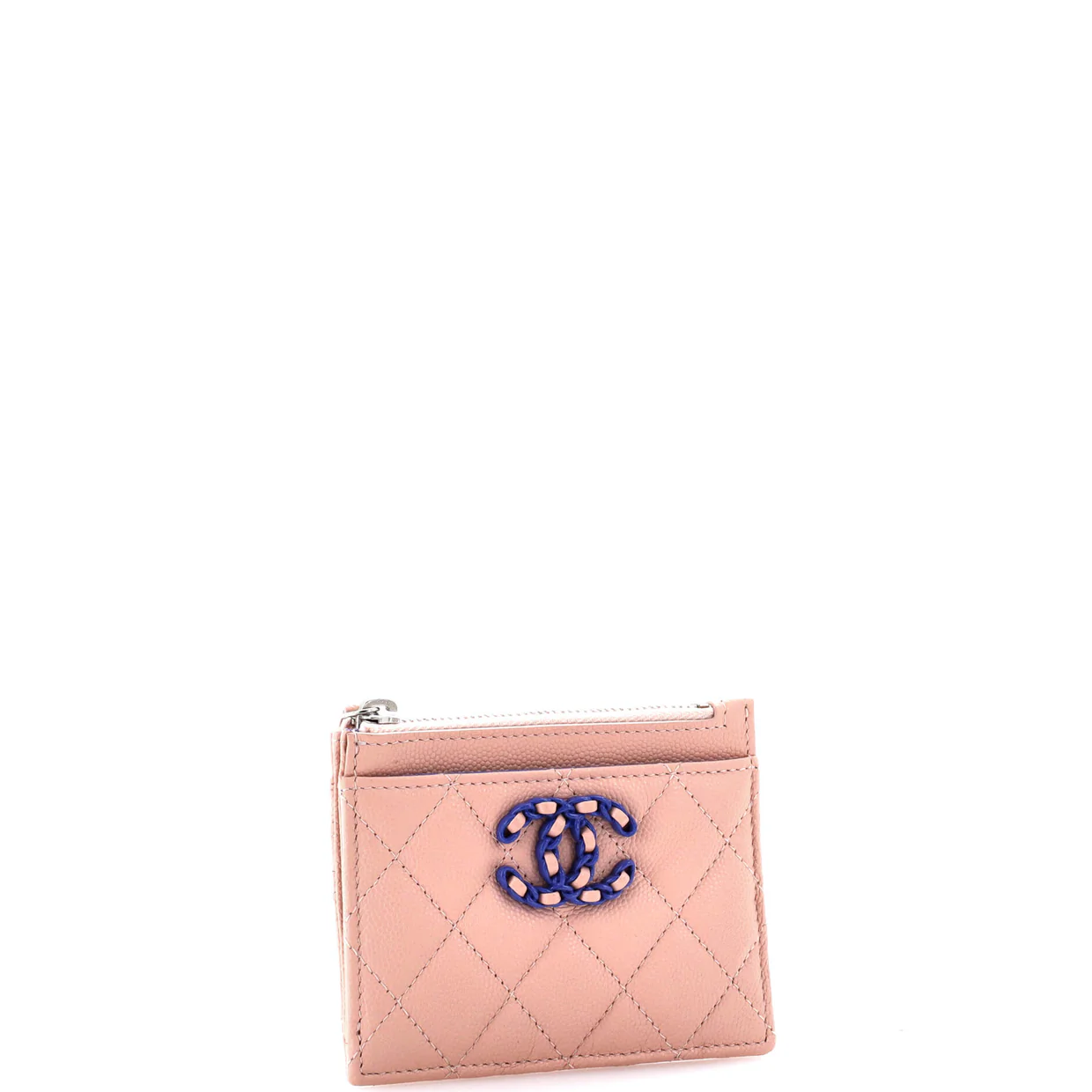 Bicolor CC Zip Around Card Holder Quilt Caviar - Deep Luxury