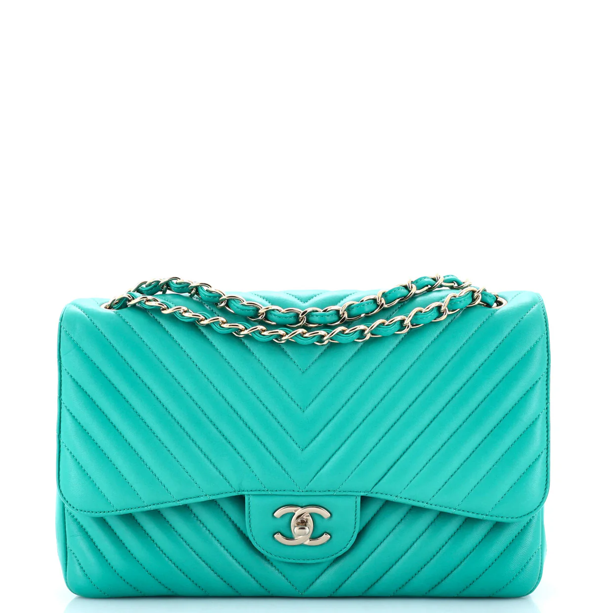 Classic Double Flap Bag Chevron Lambskin Jumbo - Deep Luxury