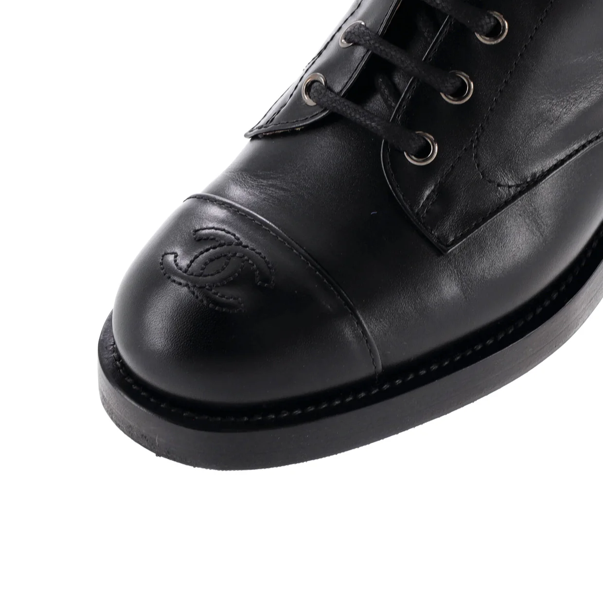 Women's Cap Toe CC Mid-Calf Combat Boots Leather - Deep Luxury