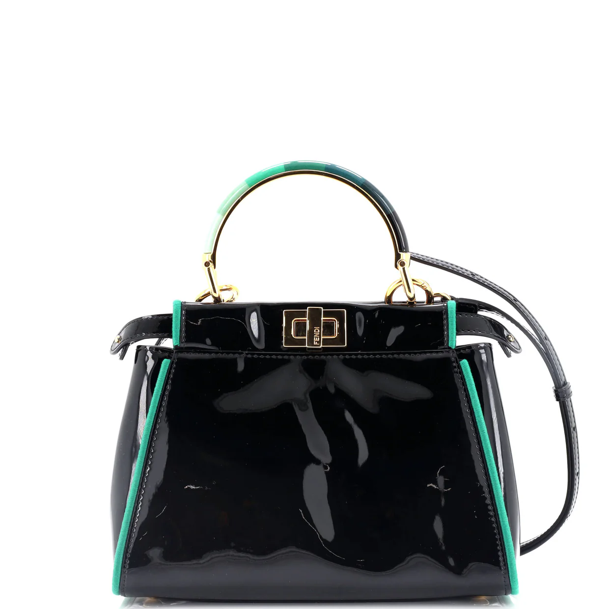 Resin Handle Peekaboo Bag Patent Mini - Deep Luxury