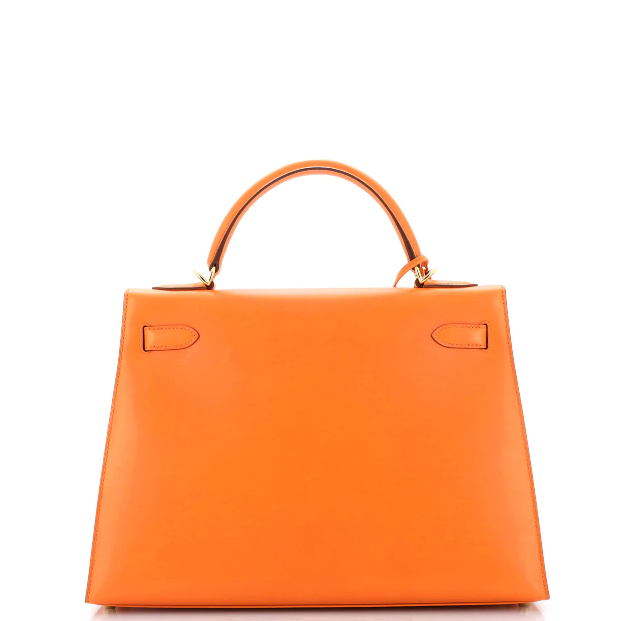 Kelly Handbag Orange H Box Calf with Gold Hardware 32 - Deep Luxury