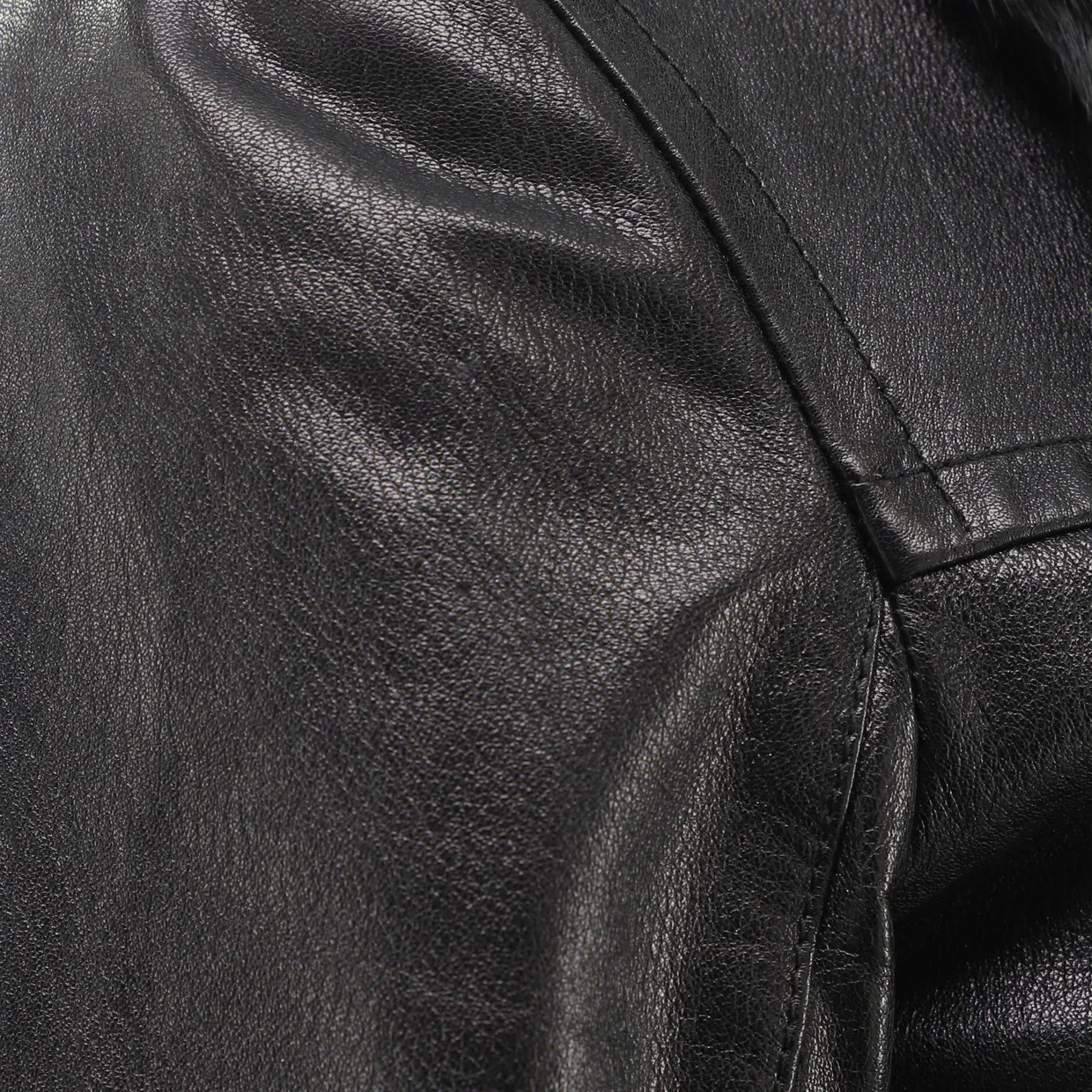 Women's Two Pocket Zip Jacket Leather with Fur - Deep Luxury