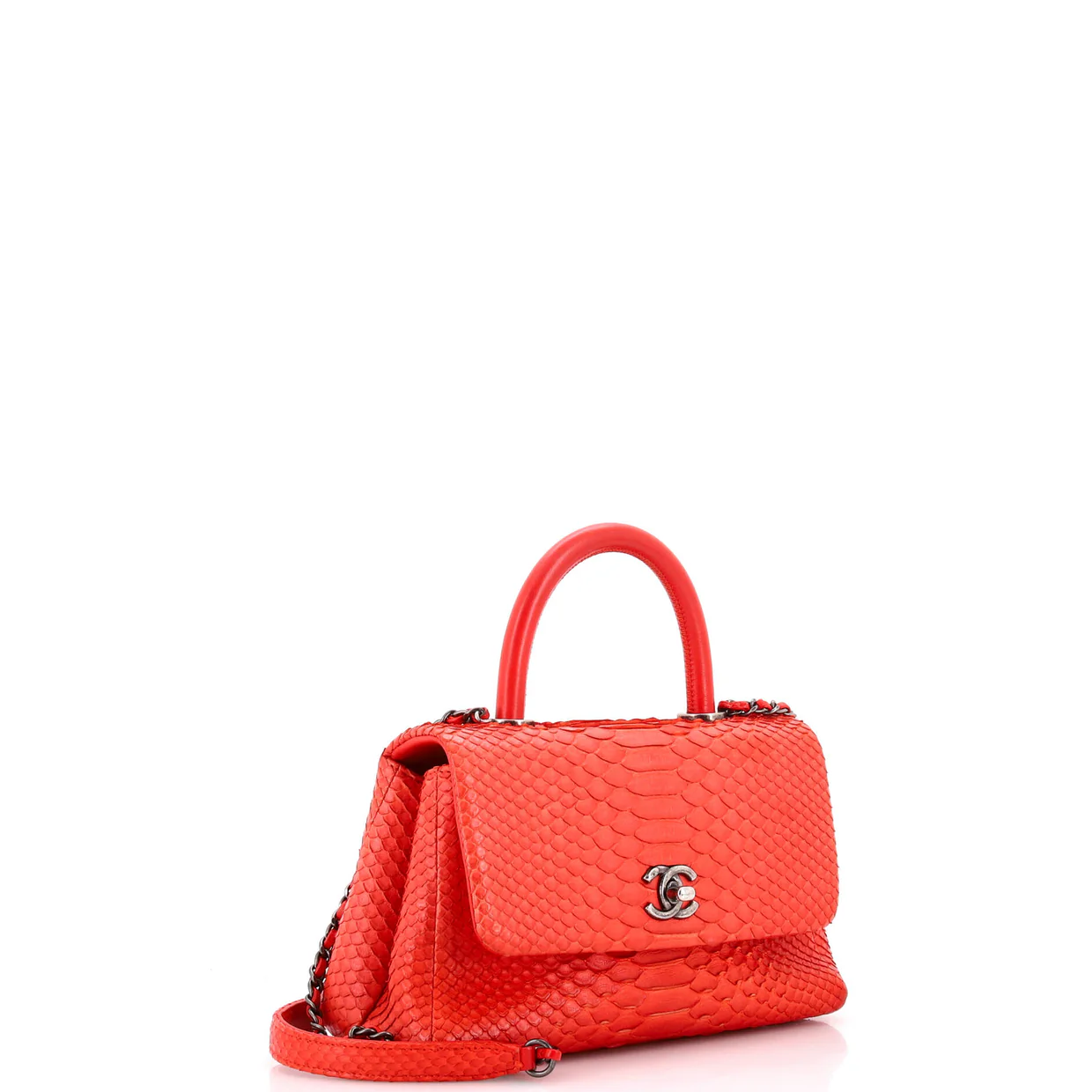 Coco Top Handle Bag Python Mini - Deep Luxury