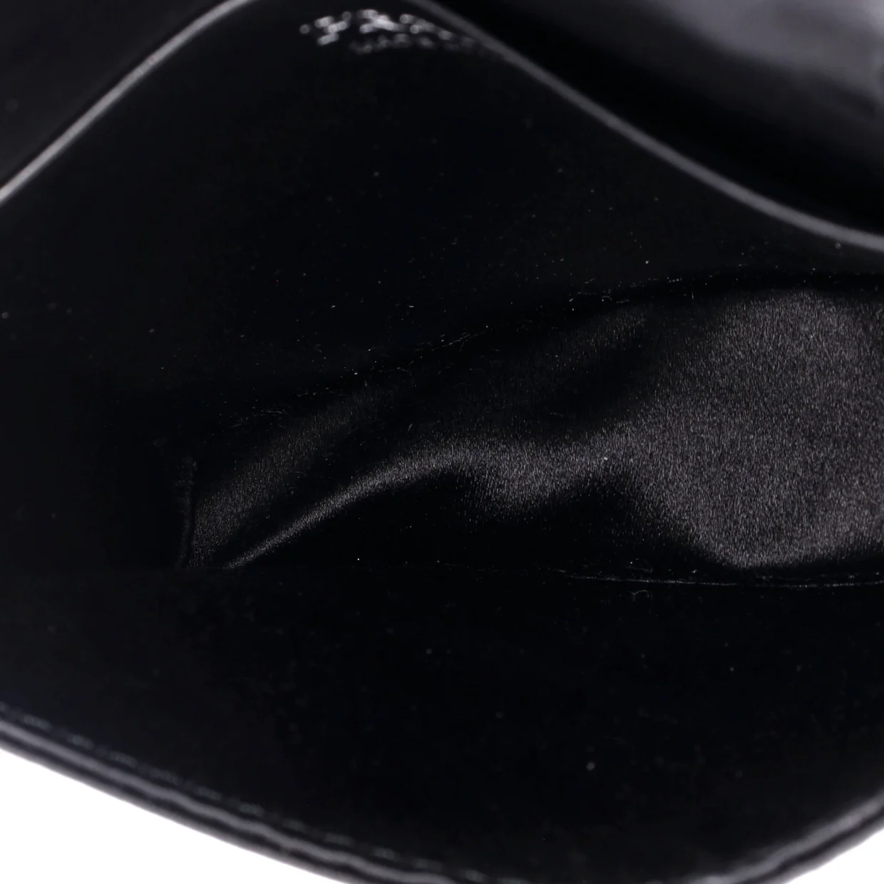 Flap Card Holder with Chain Satin with Crystals - Deep Luxury
