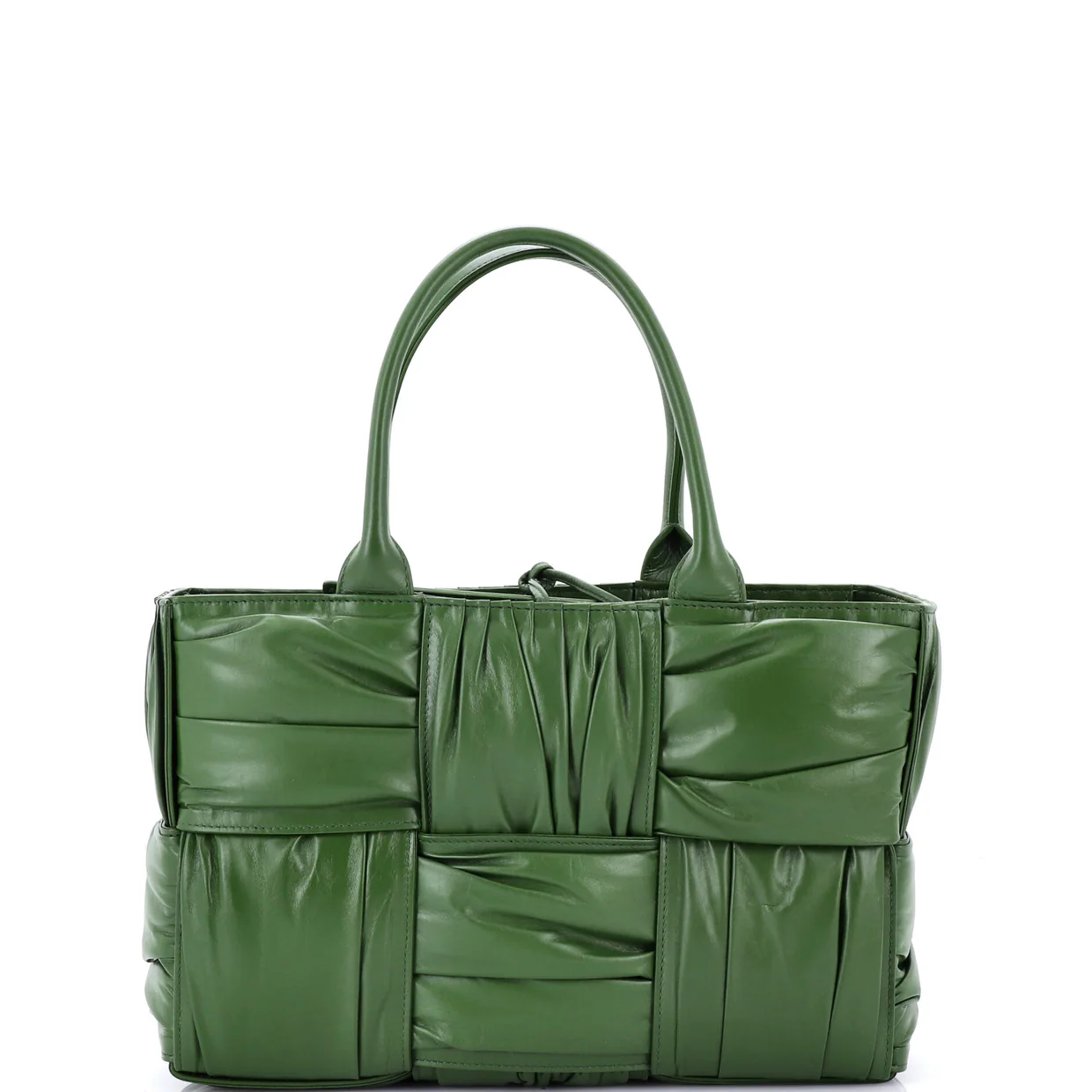 Arco Tote Maxi Intrecciato Plisse Leather Small - Deep Luxury