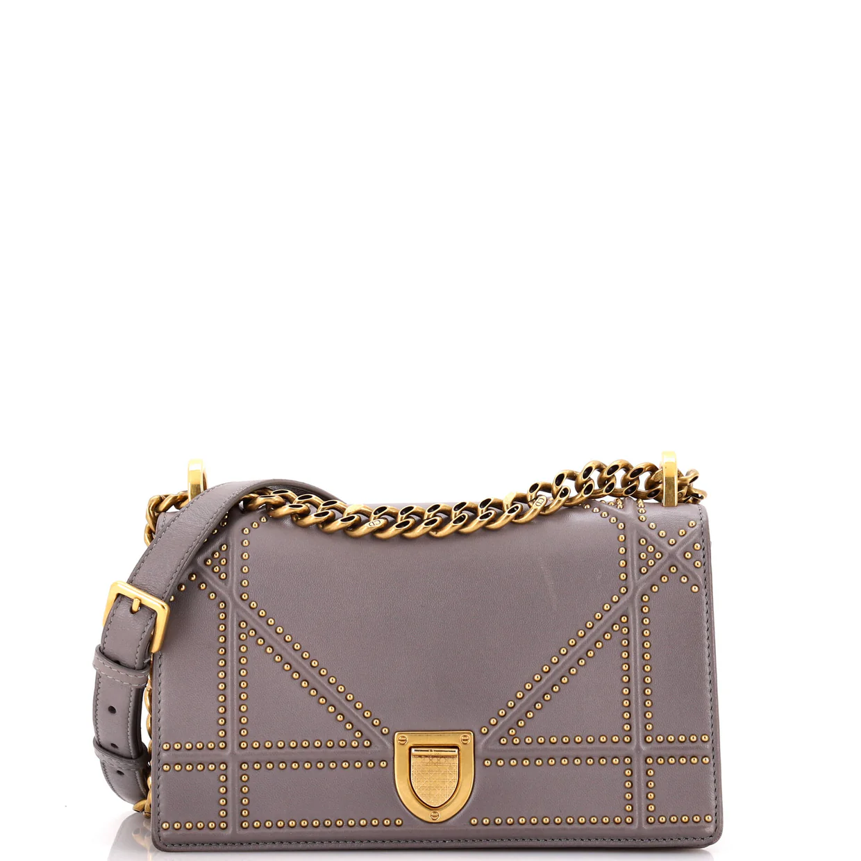 Diorama Flap Bag Studded Leather Small - Deep Luxury