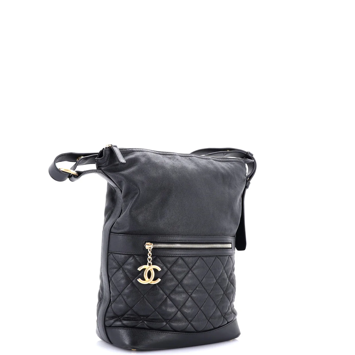 Casual Style Hobo Quilted Caviar Medium - Deep Luxury