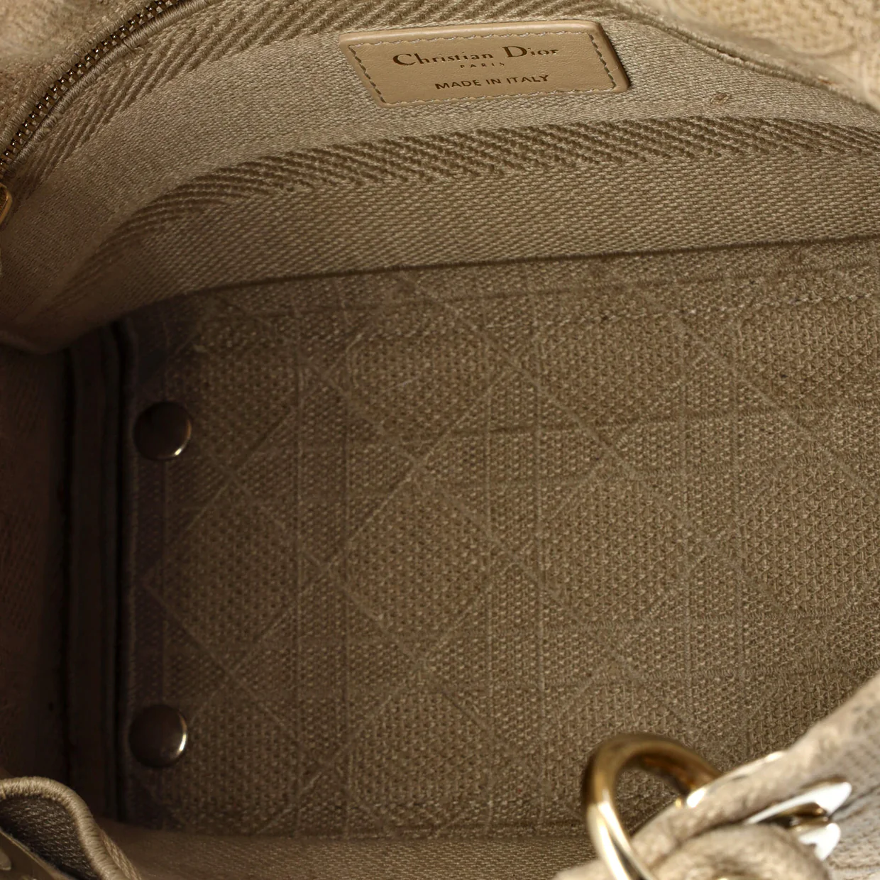 Lady D-Lite Bag Cannage Embroidered Canvas Medium - Deep Luxury
