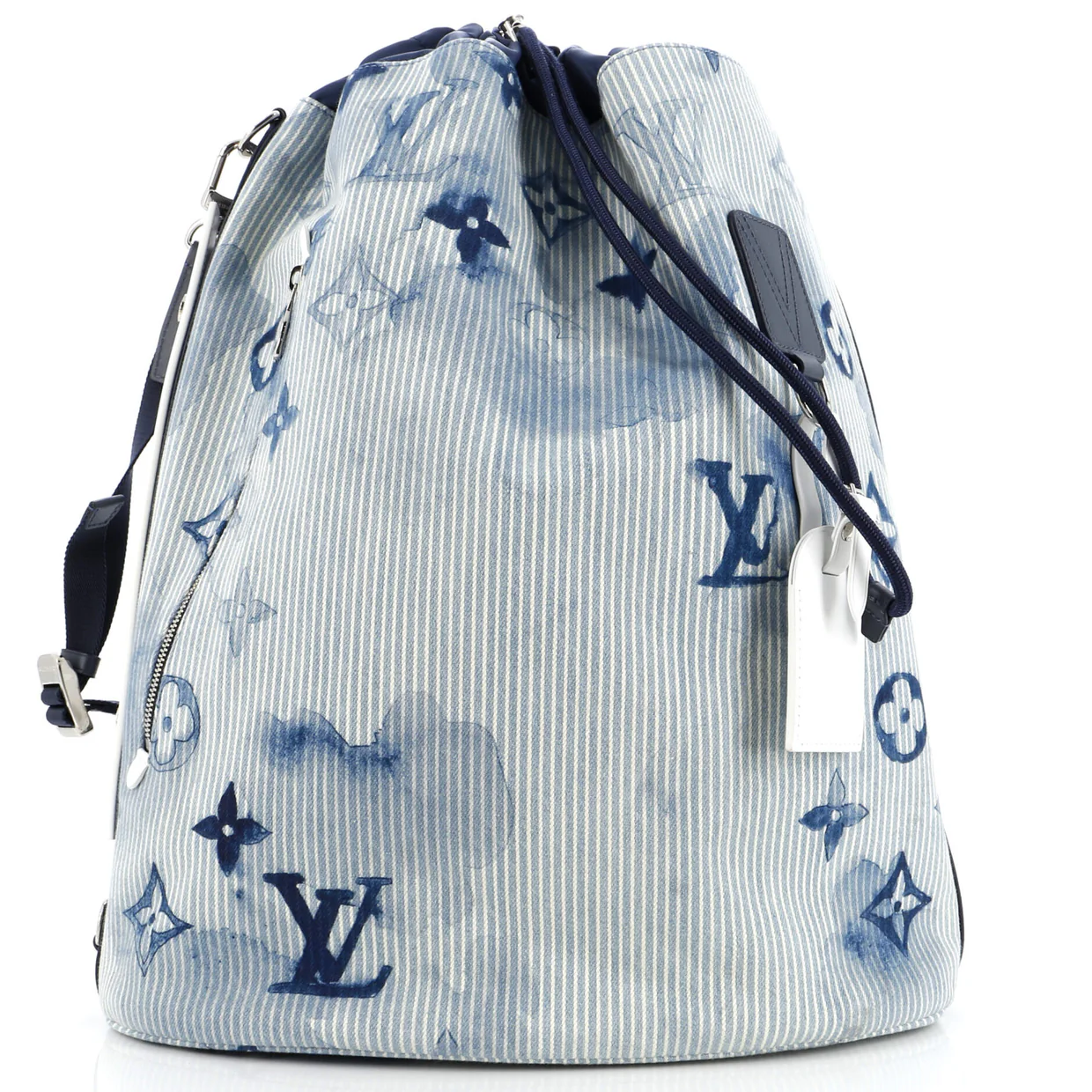 Sac Marin Bag Limited Edition Monogram Watercolor Stripes Denim - Deep Luxury