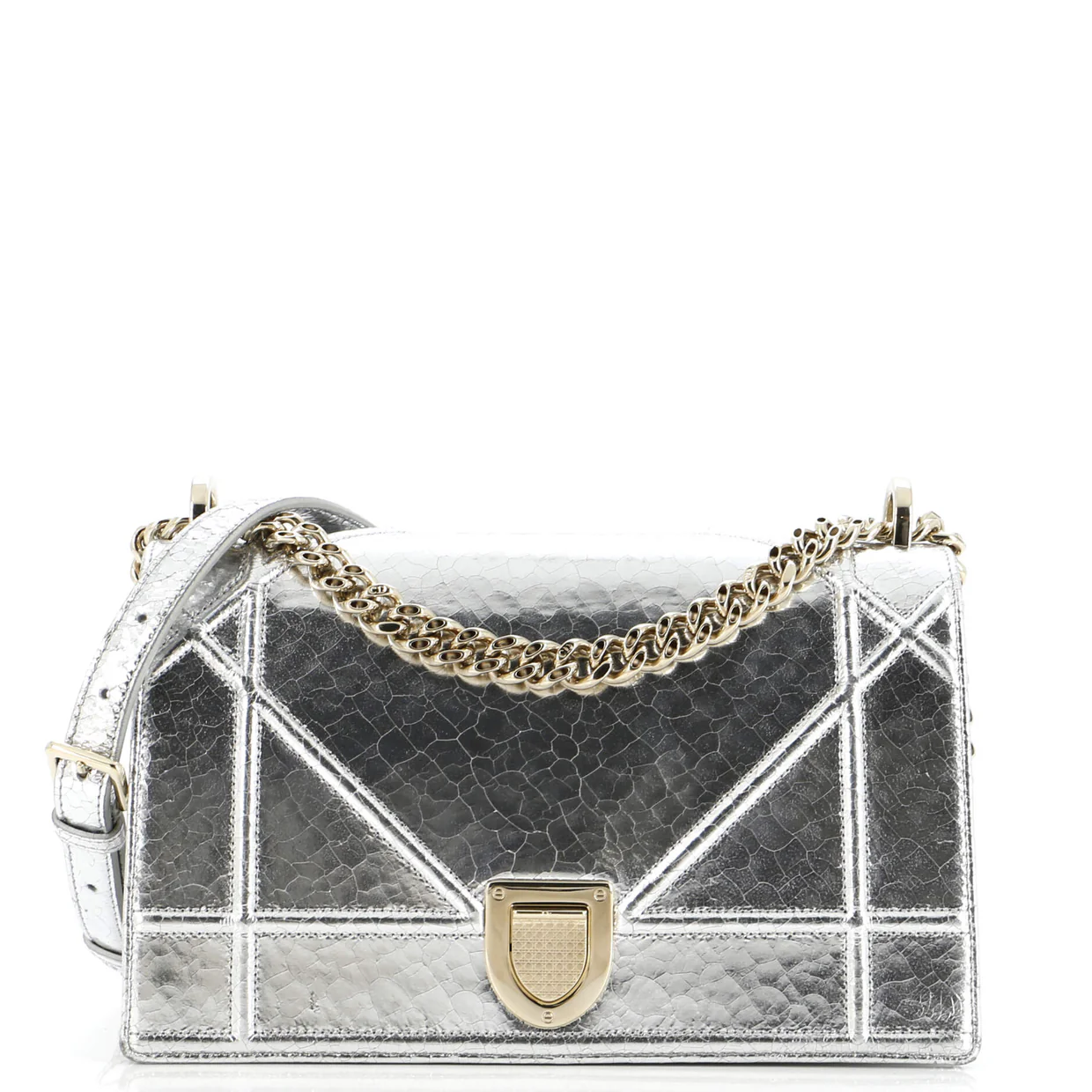 Diorama Flap Bag Crackled Deerskin Medium - Deep Luxury