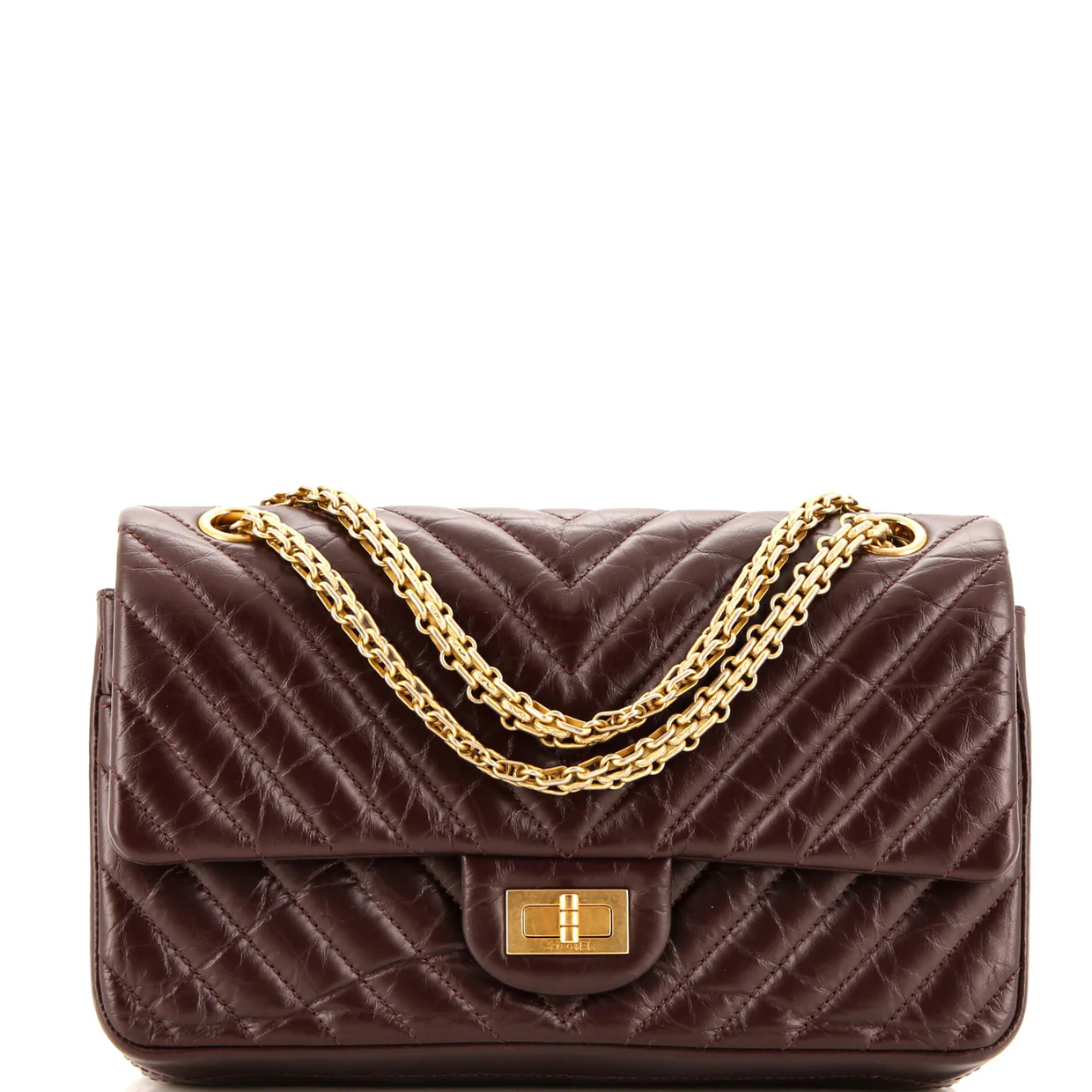 Reissue 2.55 Flap Bag Chevron Aged Calfskin 225 - Deep Luxury