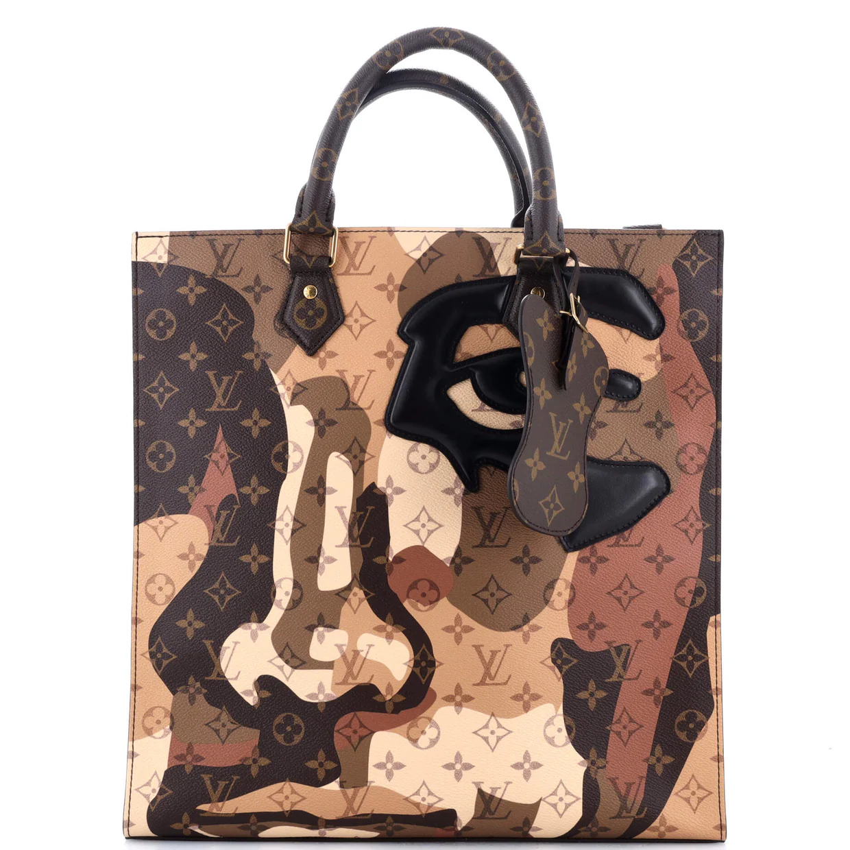 x Kid Super Sac Plat NV Limited Edition Patchwork Printed Camouflage Monogram Canvas - Deep Luxury
