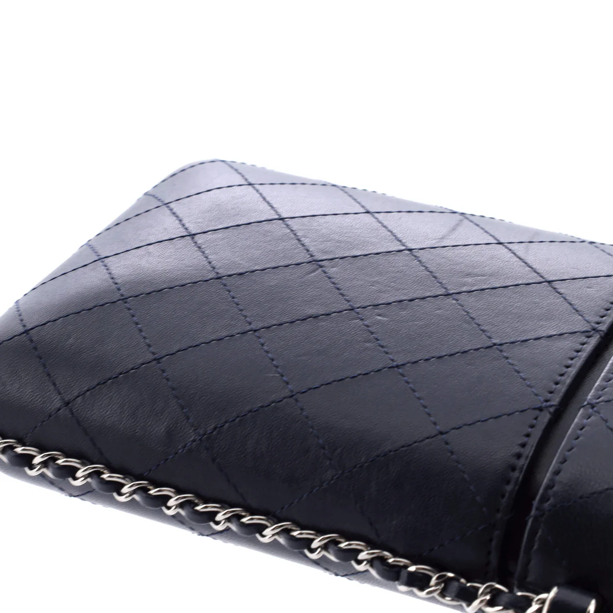 Chain Around Phone Holder Box Crossbody Quilted Lambskin - Deep Luxury