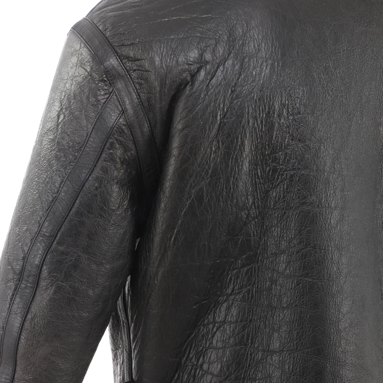 Graffiti Zip Jacket Leather and Shearling - Deep Luxury