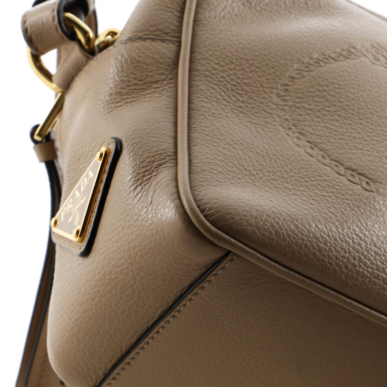Logo Camera Bag Embossed Leather Small - Deep Luxury