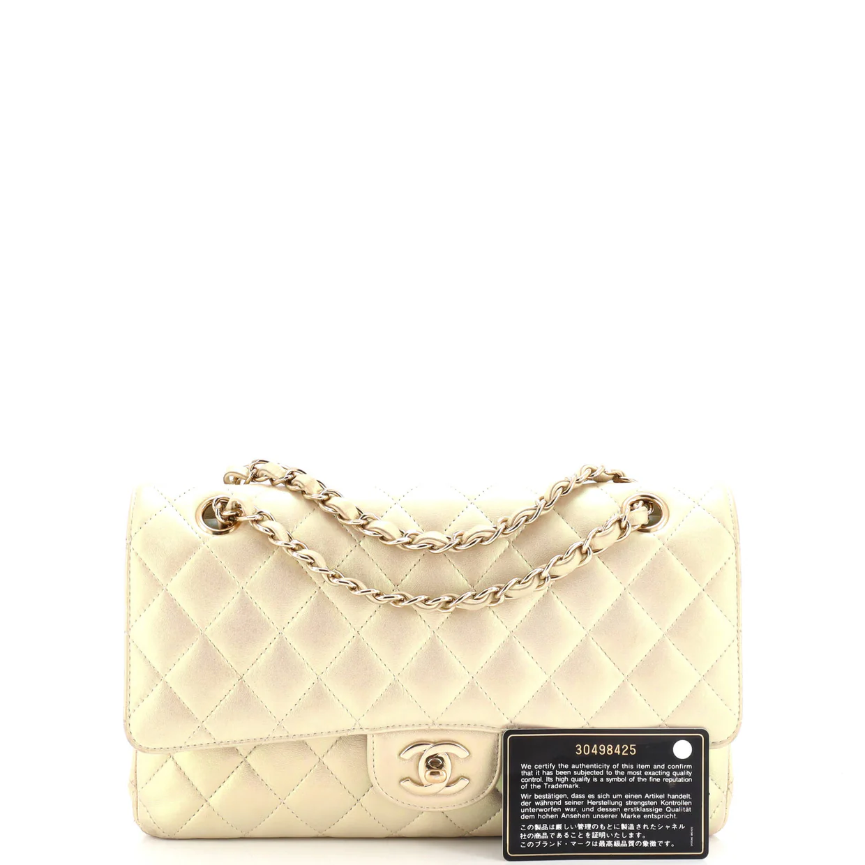 Classic Double Flap Bag Quilted Iridescent Lambskin Medium - Deep Luxury
