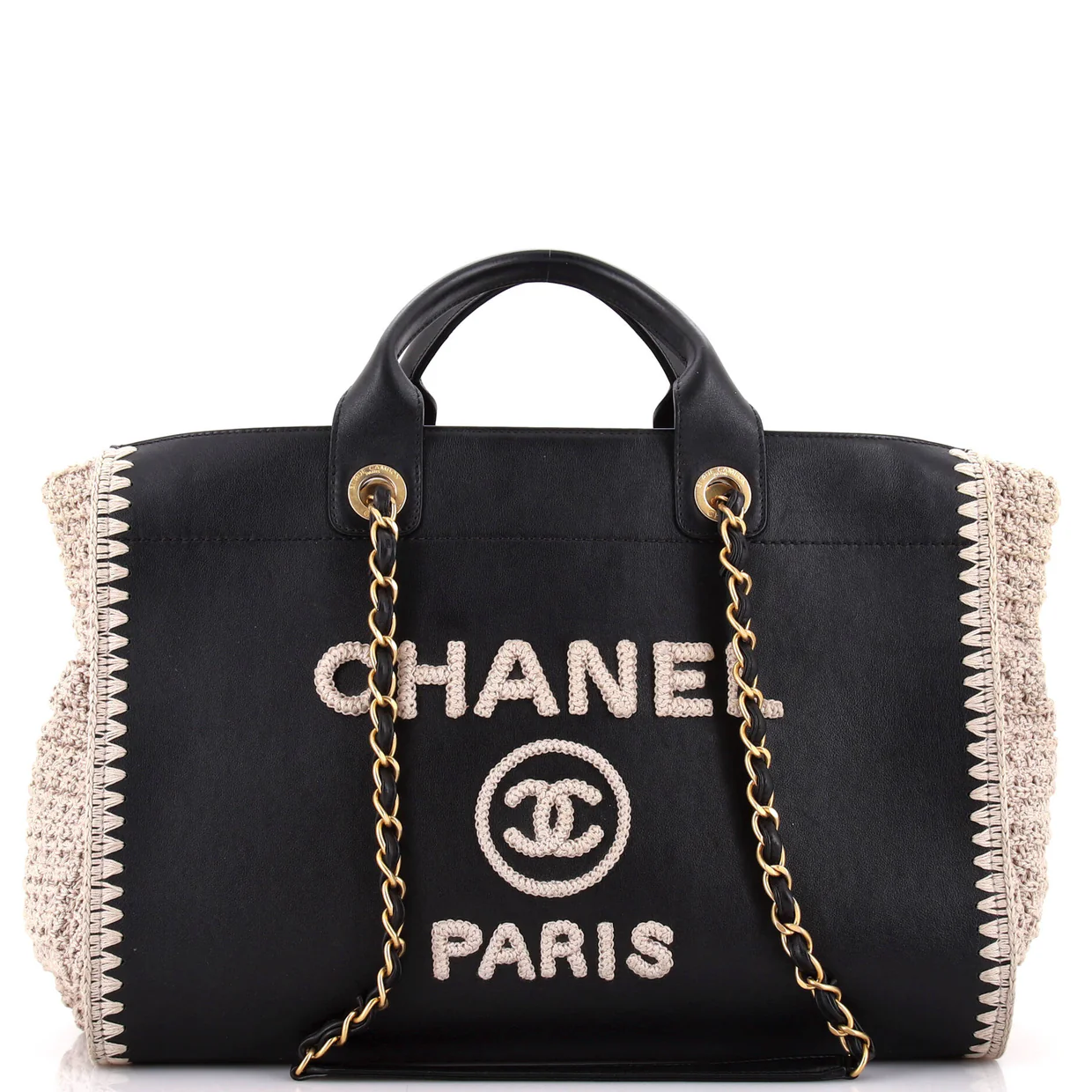 Deauville Tote Calfskin with Crochet Medium - Deep Luxury