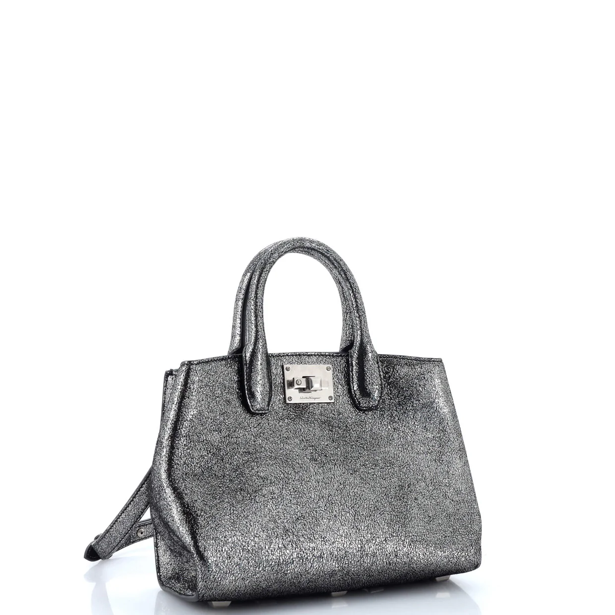 Studio Box Satchel Glitter Leather Small - Deep Luxury