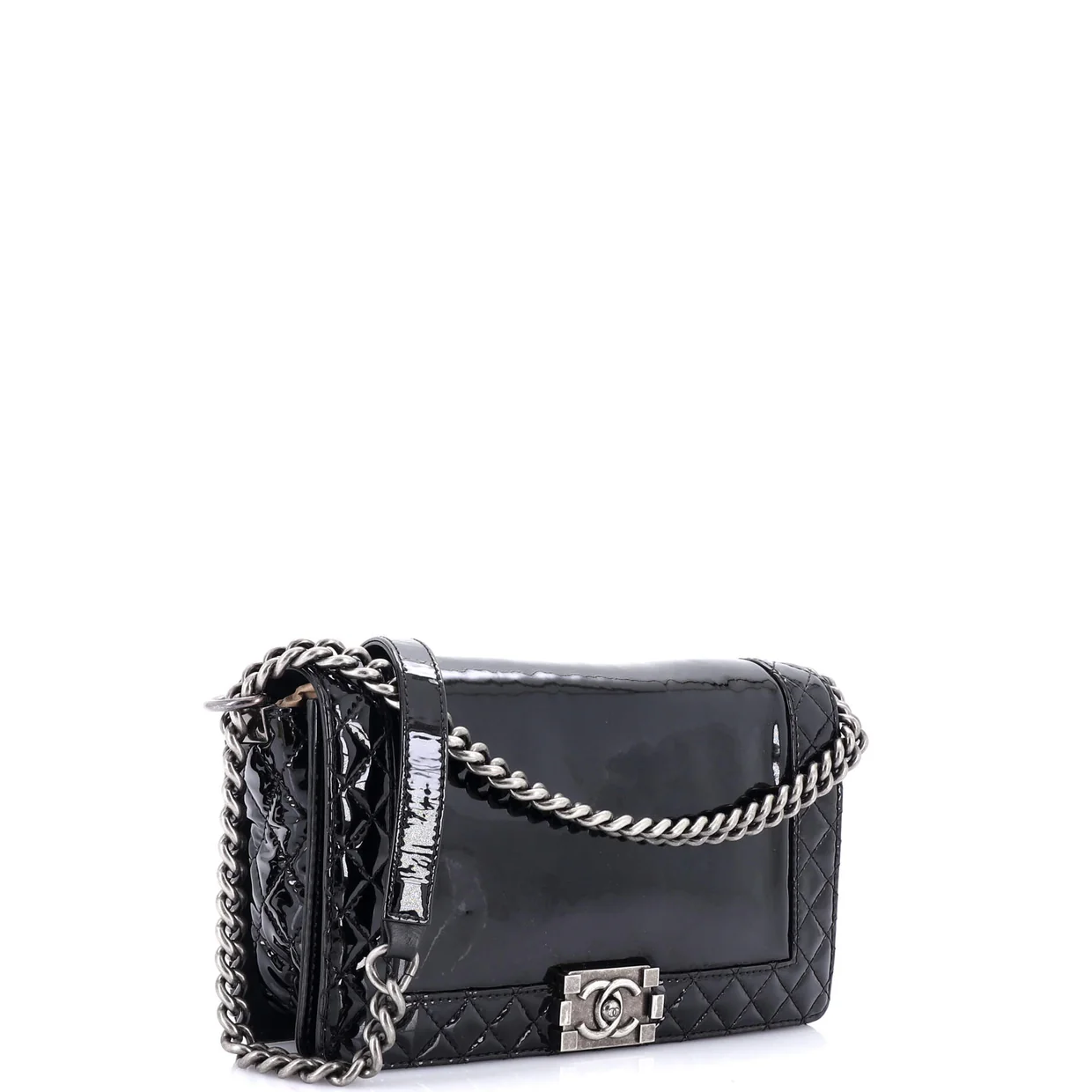 Reverso Boy Flap Bag Patent New Medium - Deep Luxury