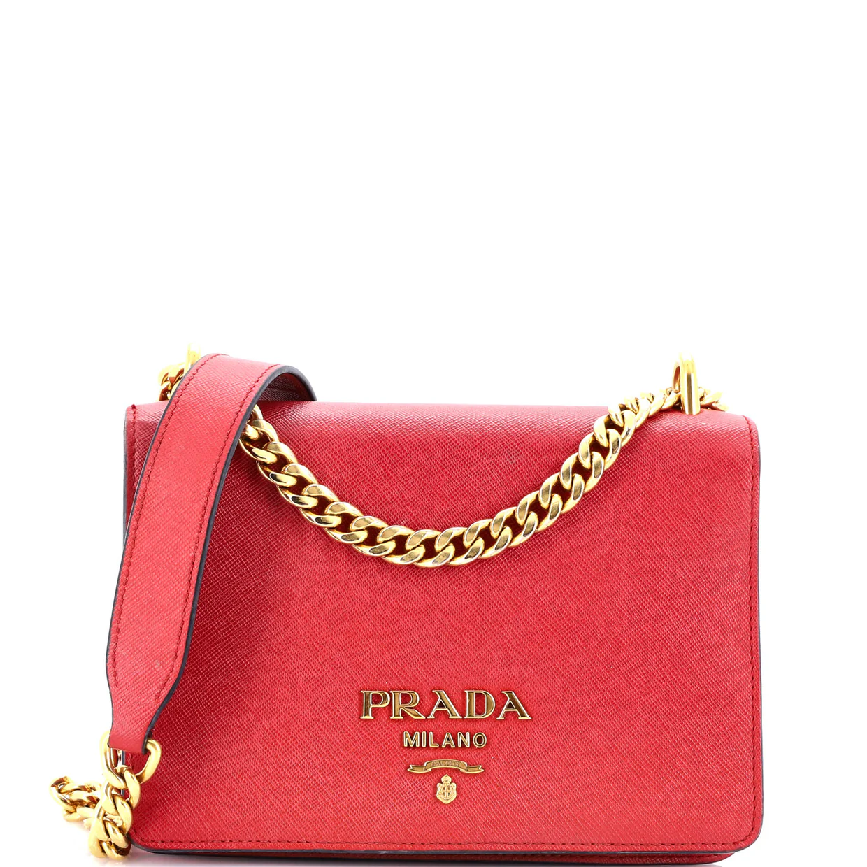 Chain Flap Crossbody Bag Saffiano Leather Mini - Deep Luxury