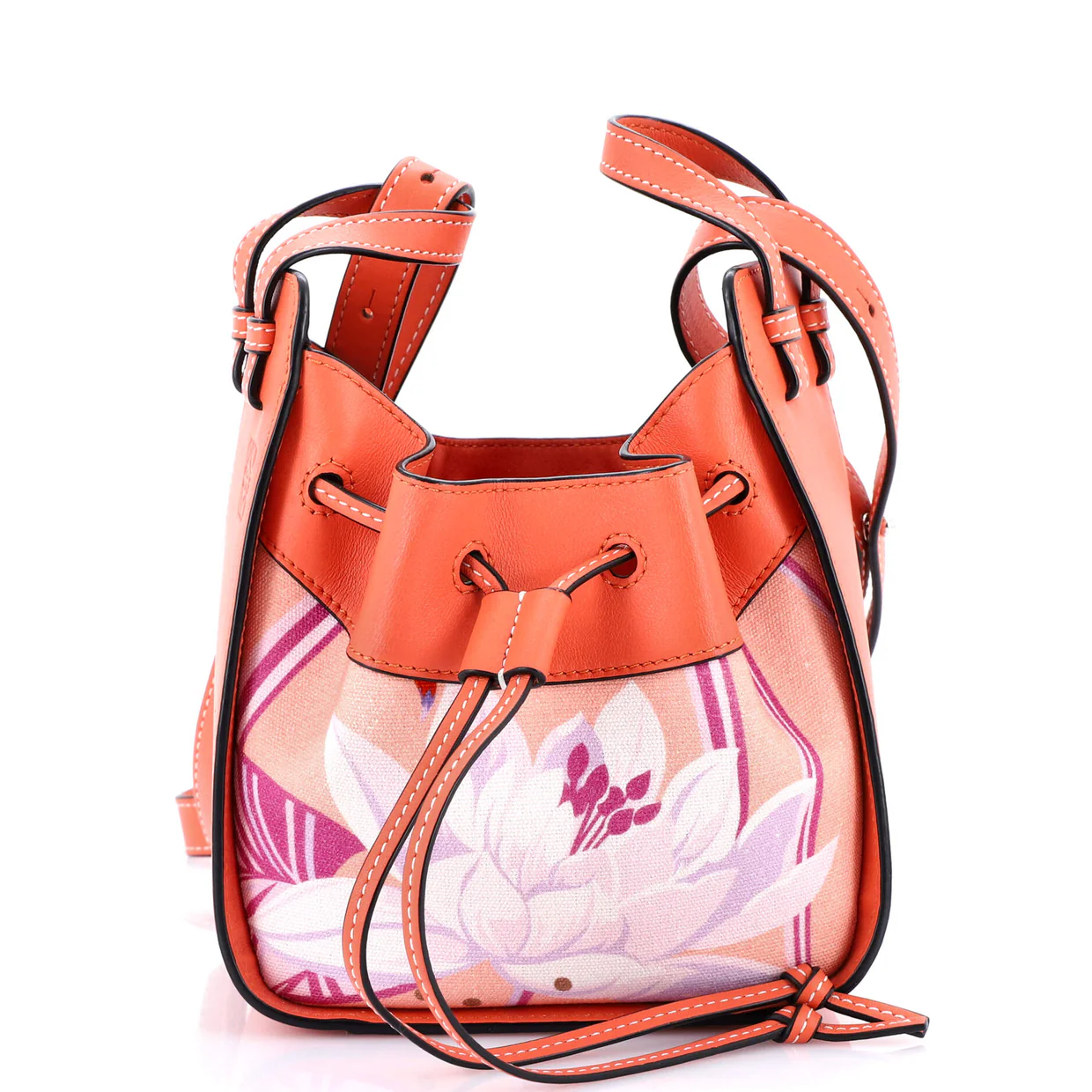 Hammock Bag Leather and Printed Canvas Mini - Deep Luxury