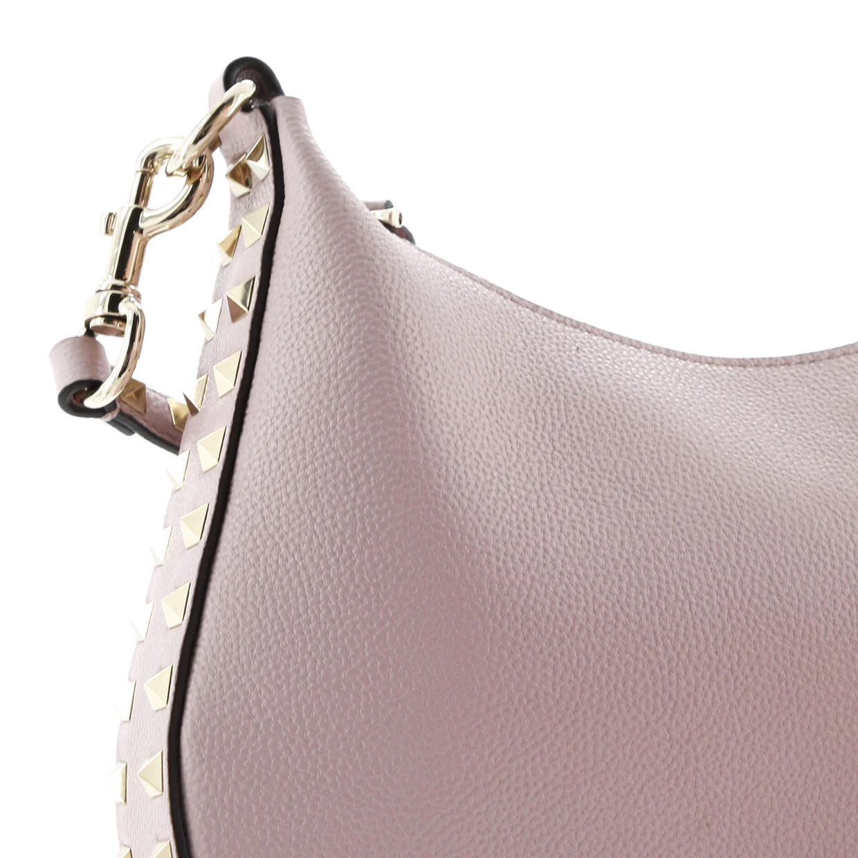 Rockstud Zip Hobo Bag Leather Small - Deep Luxury