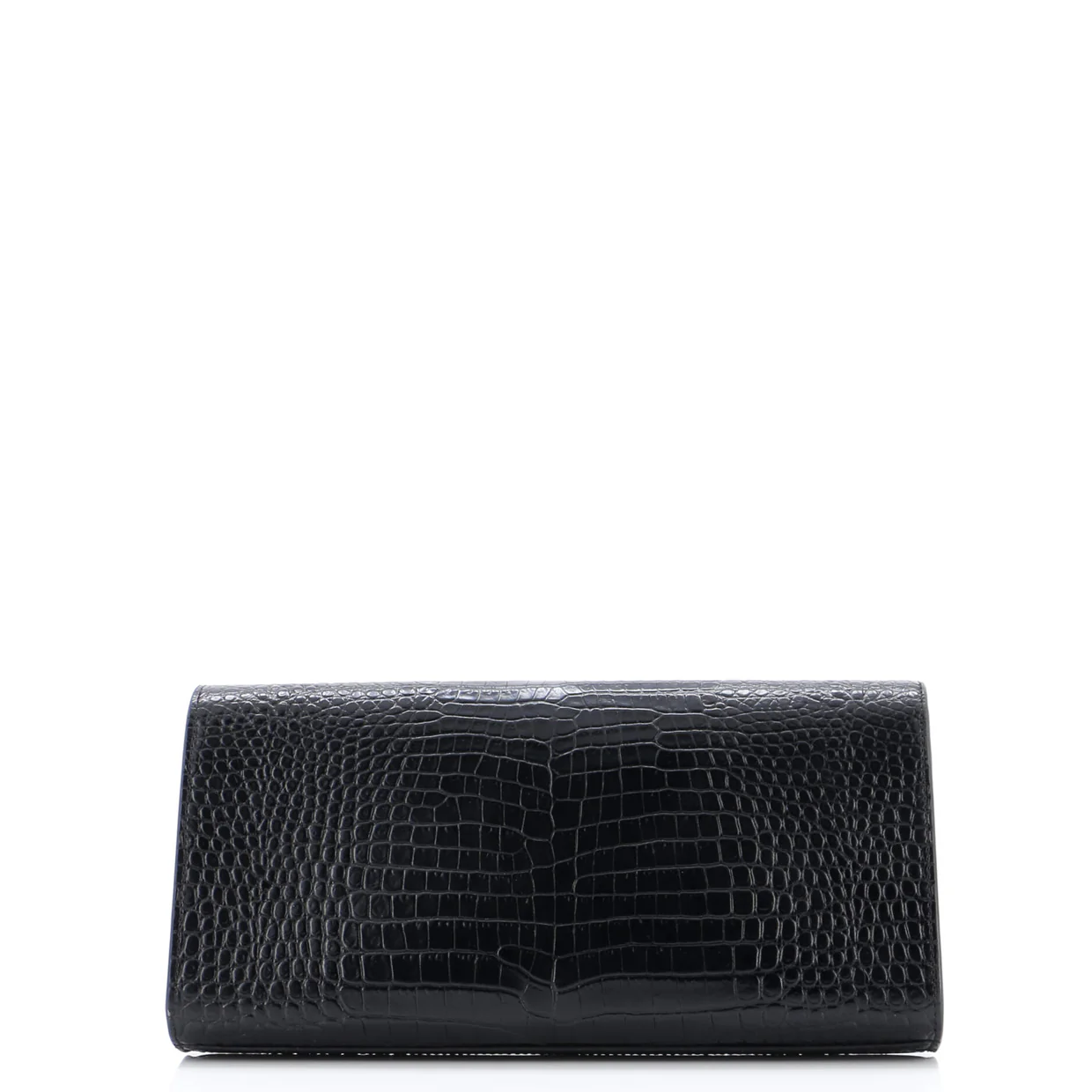 Classic Monogram Tassel Clutch Crocodile Embossed Leather Long - Deep Luxury