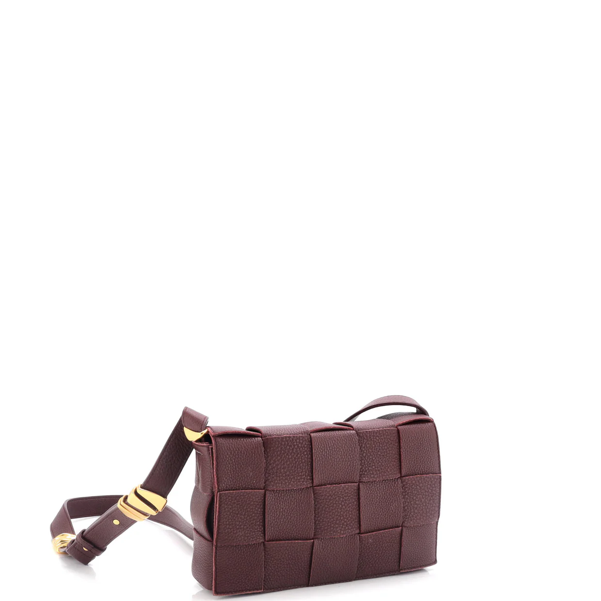 Cassette Crossbody Bag Maxi Intrecciato Grained Leather - Deep Luxury