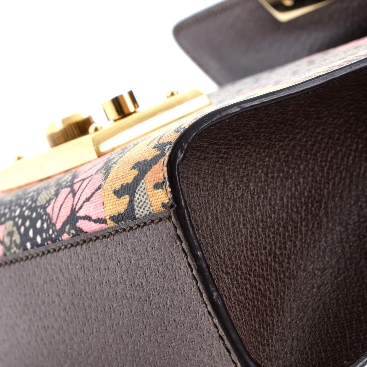 Padlock Shoulder Bag Bengal Print GG Coated Canvas Small - Deep Luxury