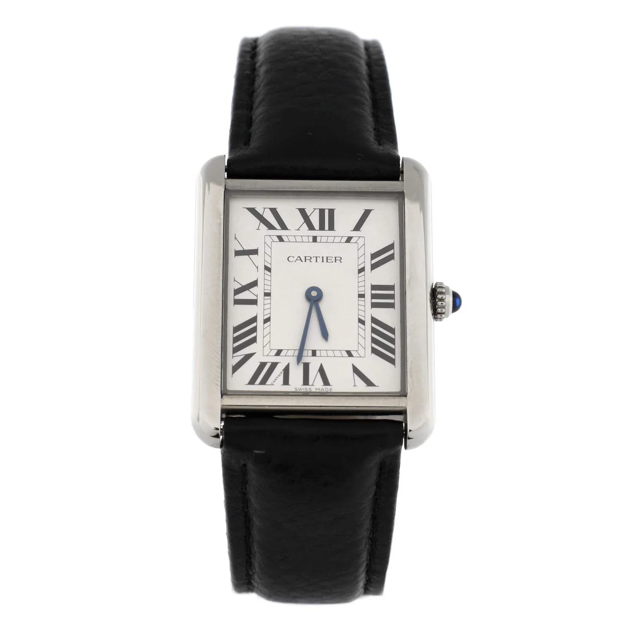 Tank Solo Quartz Watch Stainless Steel and Leather 27 - Deep Luxury