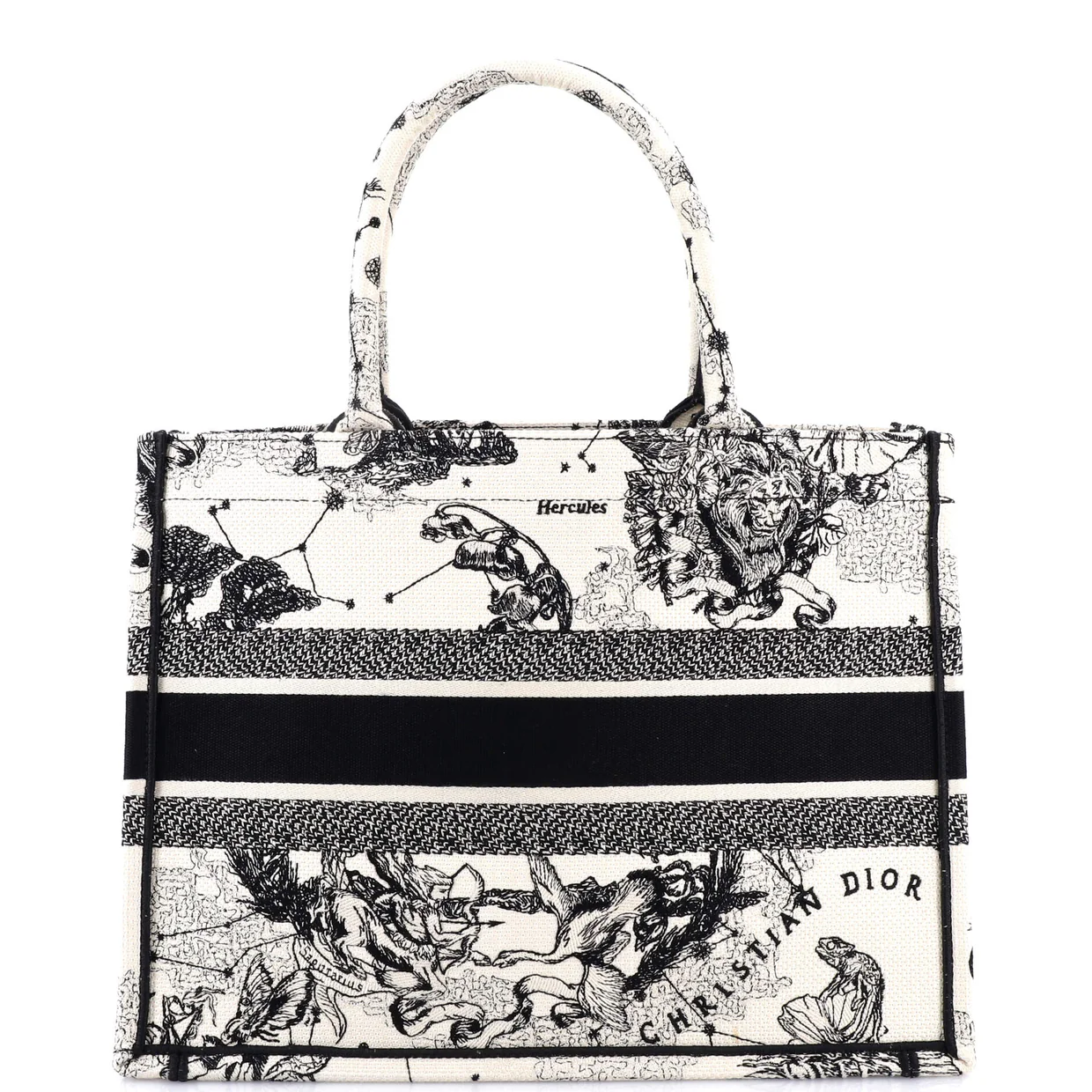 Book Tote Embroidered Canvas Medium - Deep Luxury