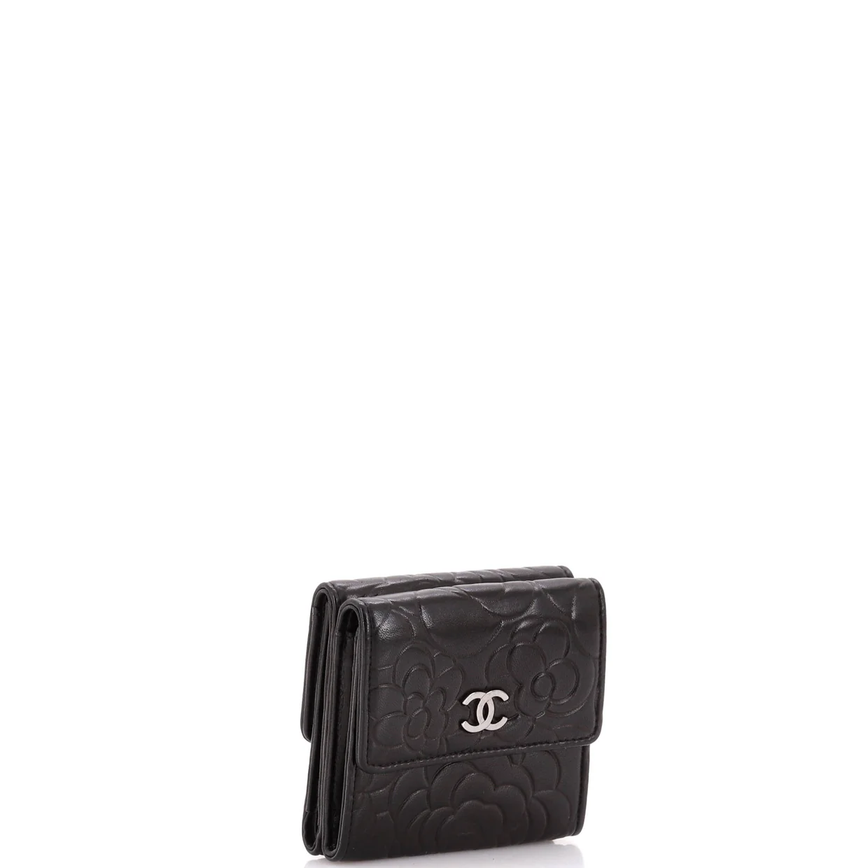 Trifold Wallet Camellia Lambskin Compact - Deep Luxury