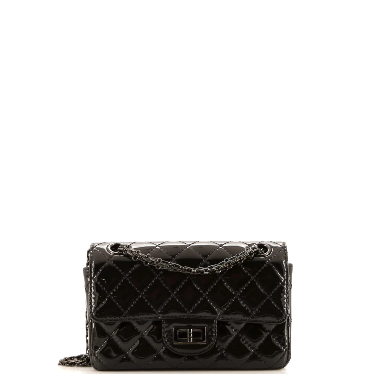 So Black Reissue 2.55 Flap Bag Quilted Patent Mini - Deep Luxury