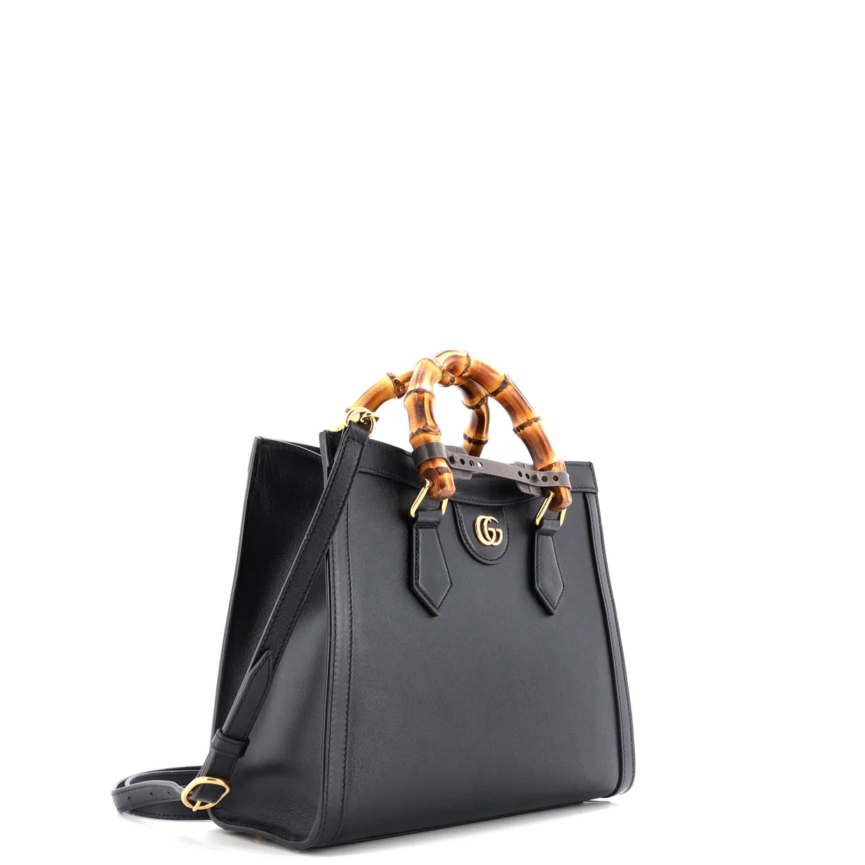 Diana NM Bamboo Handle Tote Leather Small - Deep Luxury